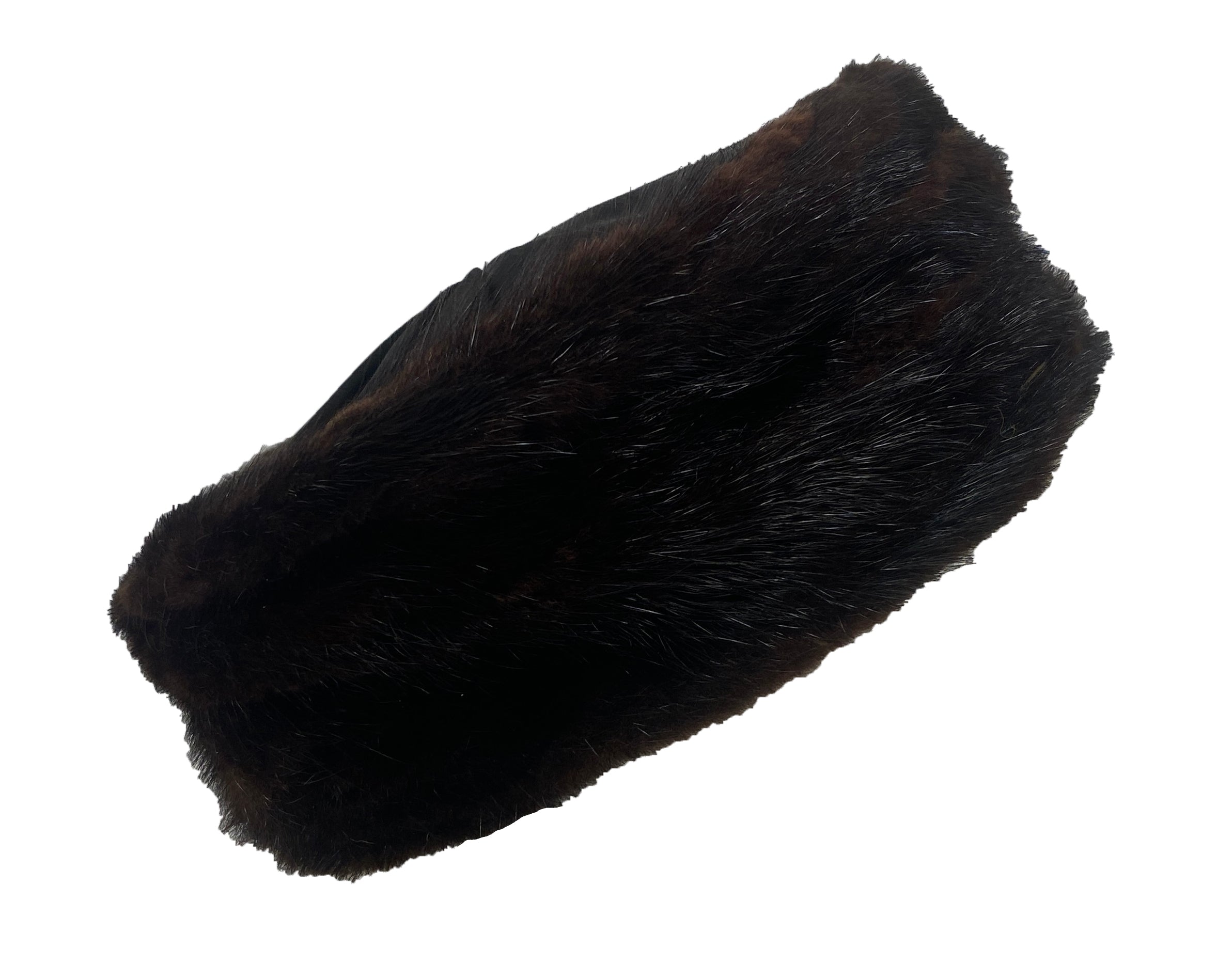 Vintage Brown Mink Pill Box Hat