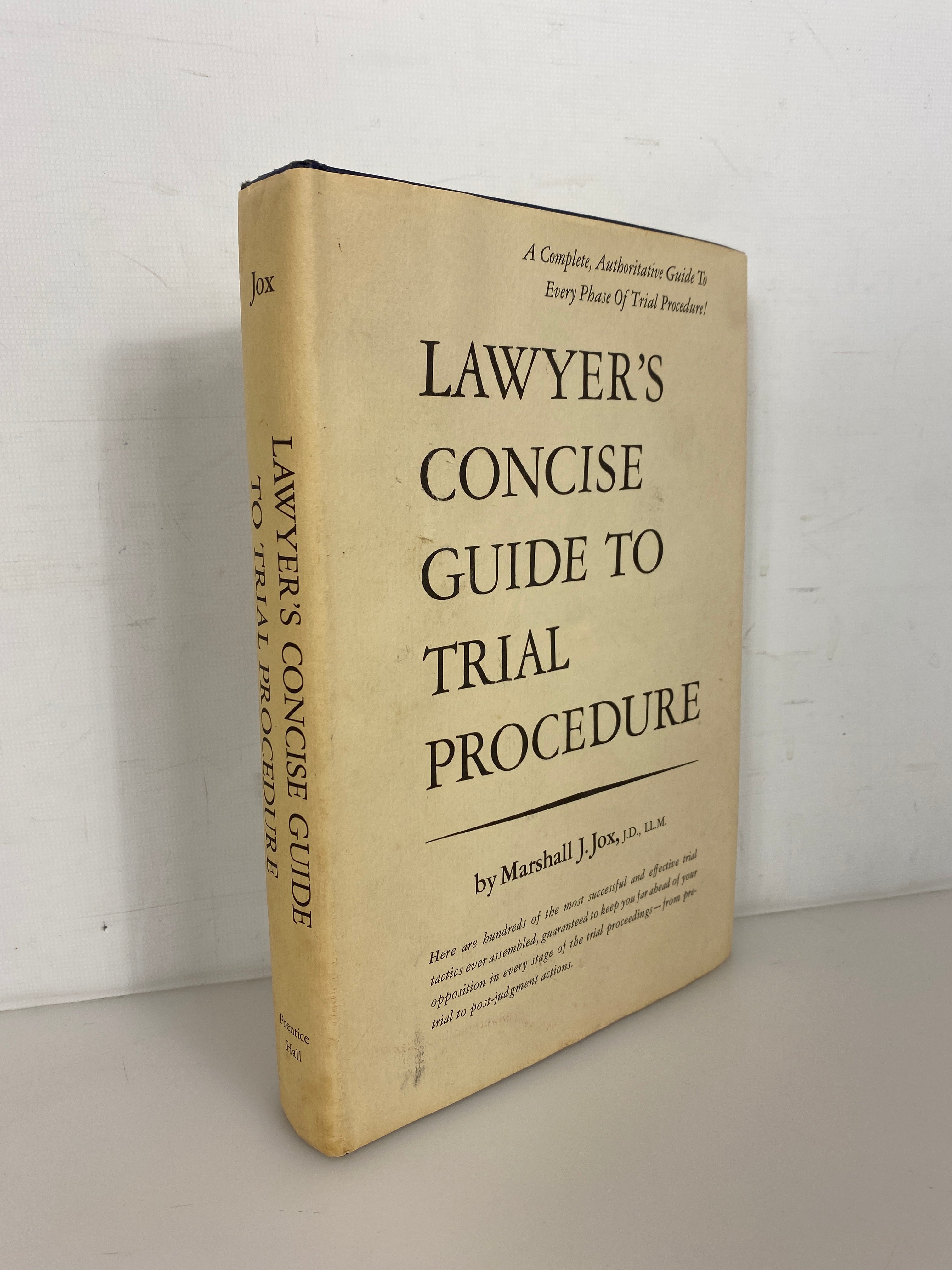 Lawyer's Concise Guide to Trial Procedure Marshall Jox 1965 HC DJ
