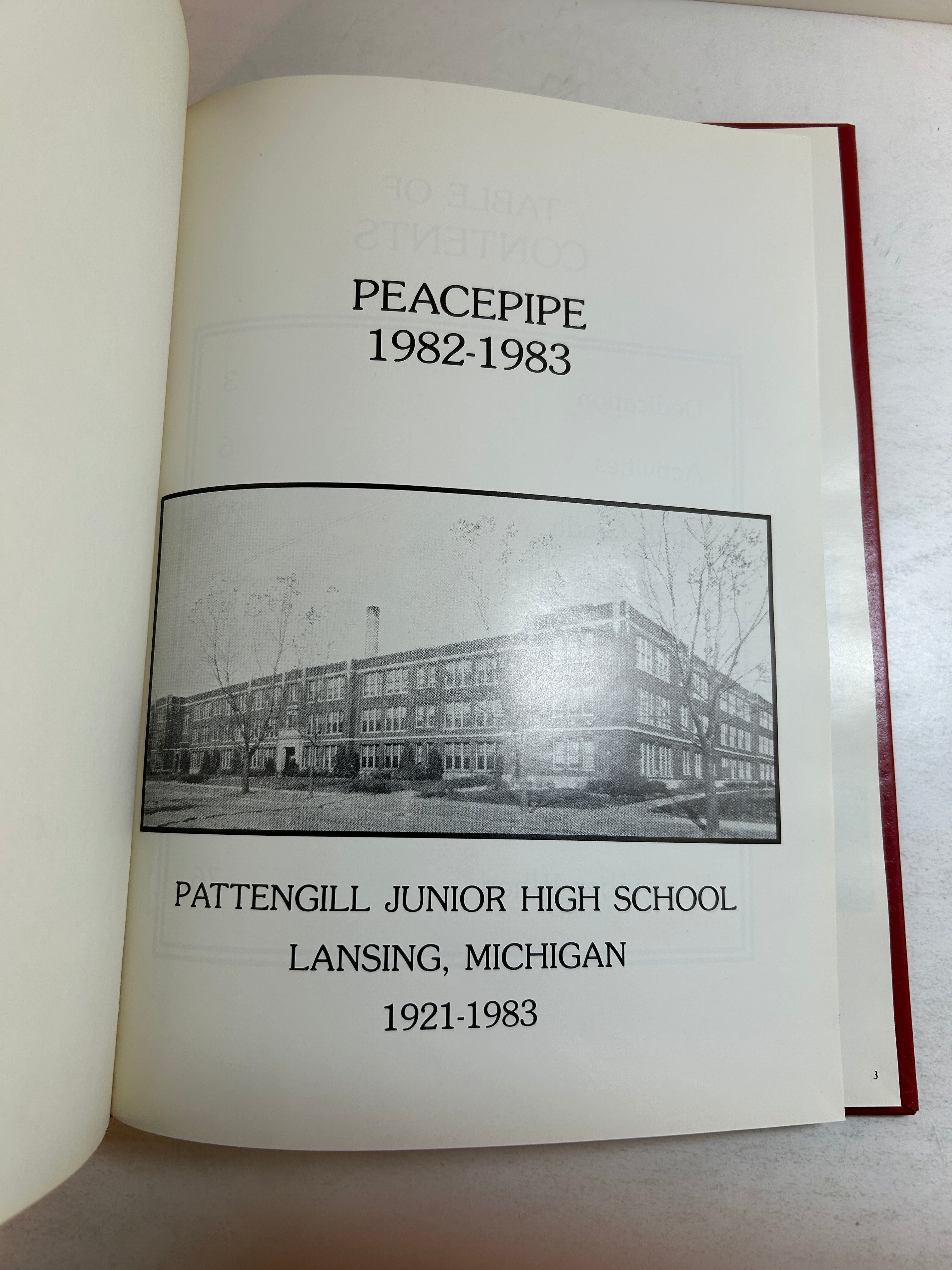 1983 "Peacepipe" Pattengill Junior High School Yearbook Lansing, MI HC