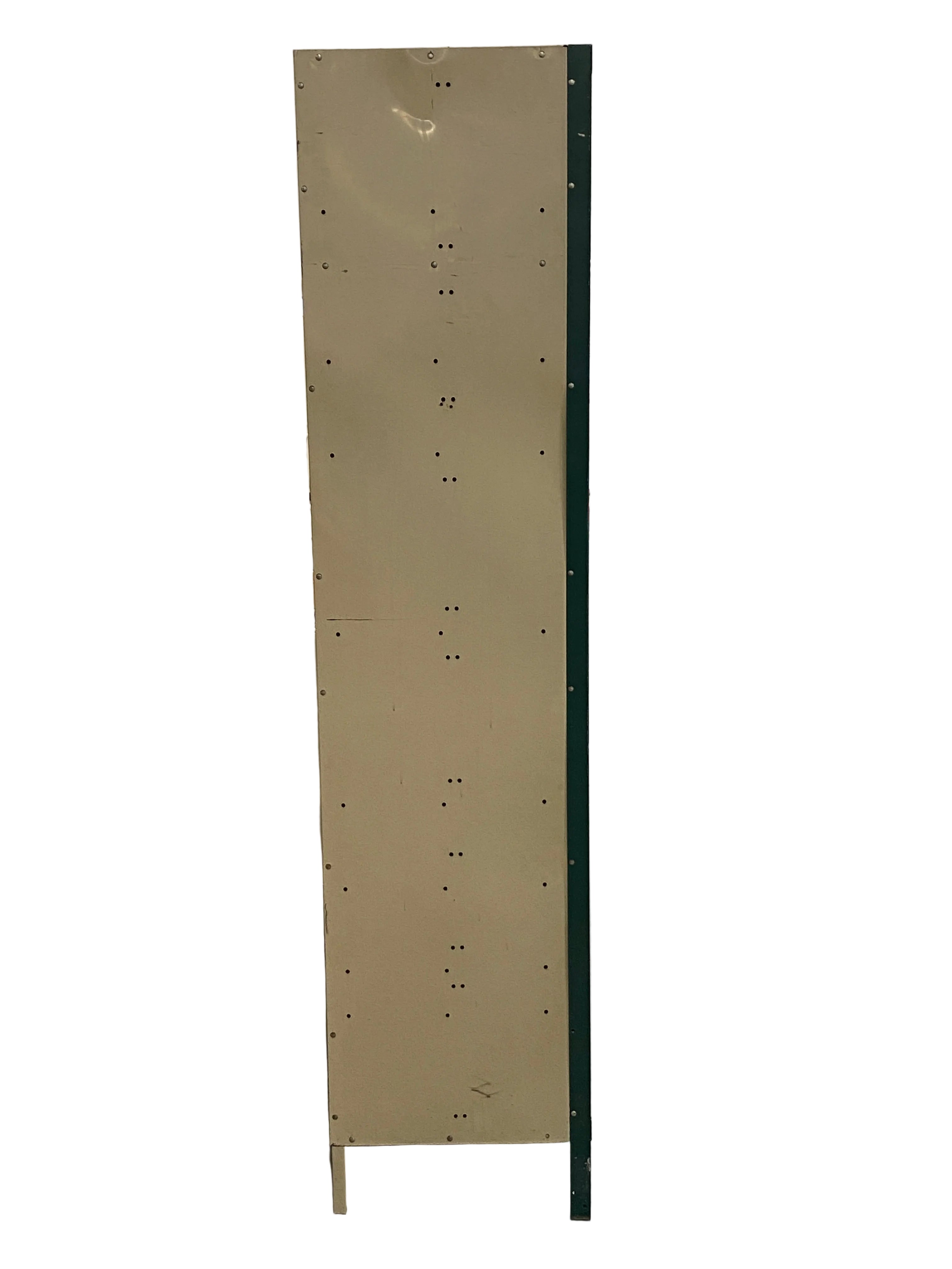Group of 4  Metal Green Individual Lockers