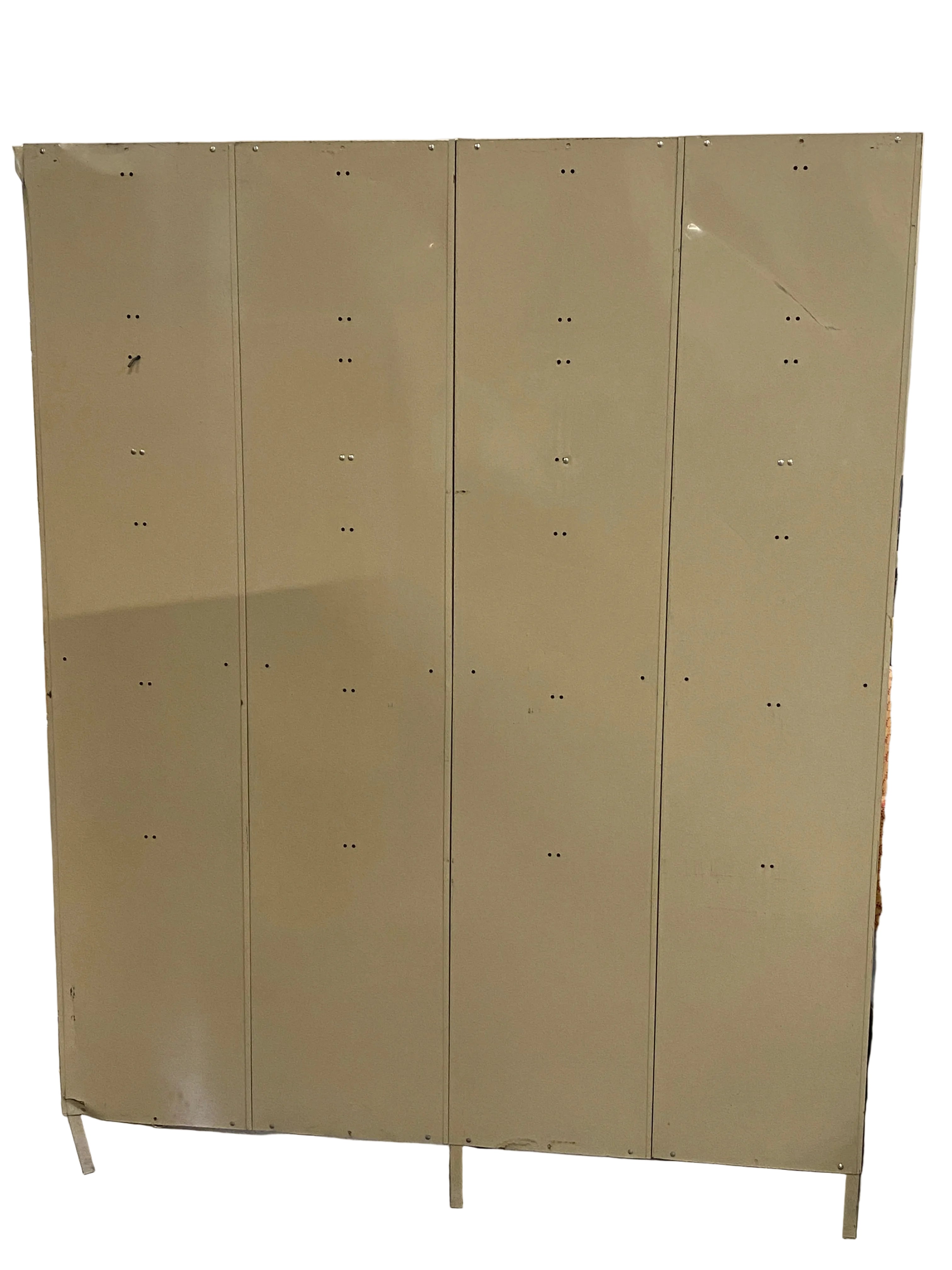 Group of 4  Metal Green Individual Lockers