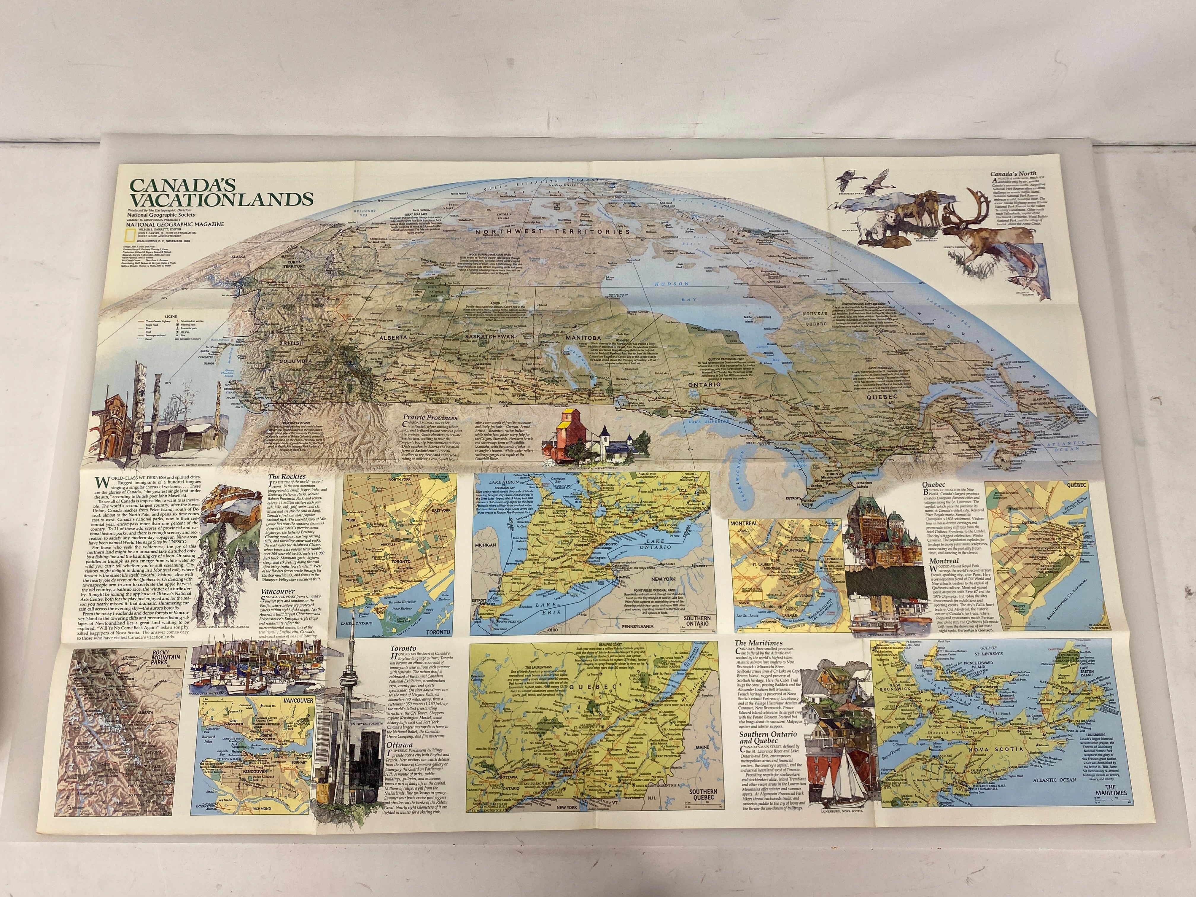 Lot of Nat Geo Canada Wall Maps: Vacationlands/Western CA/The Making of Canada