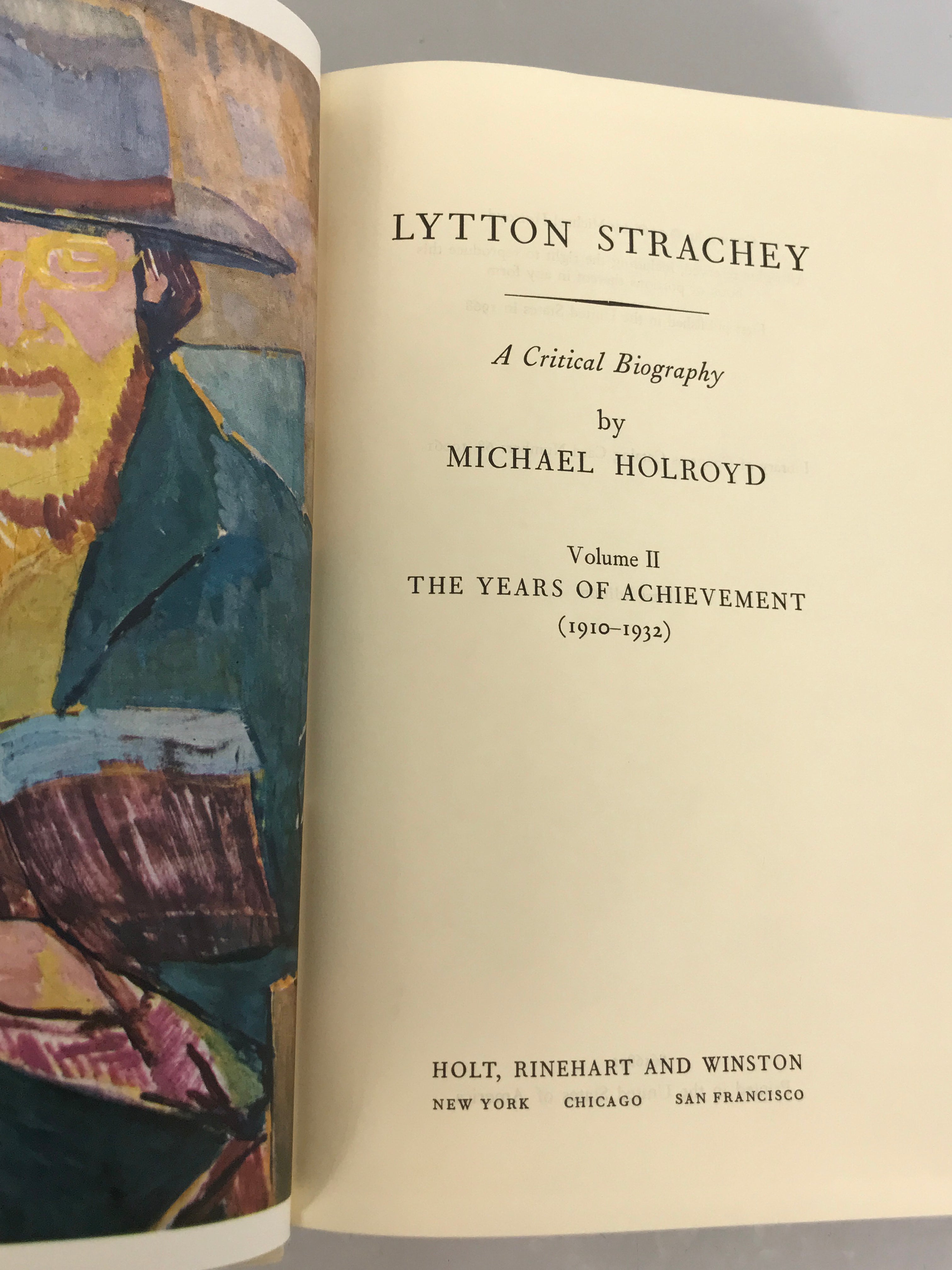 Lytton Strachey Unknown Years/Years of Achievement Holroyd 2 Vol. First Ed HC