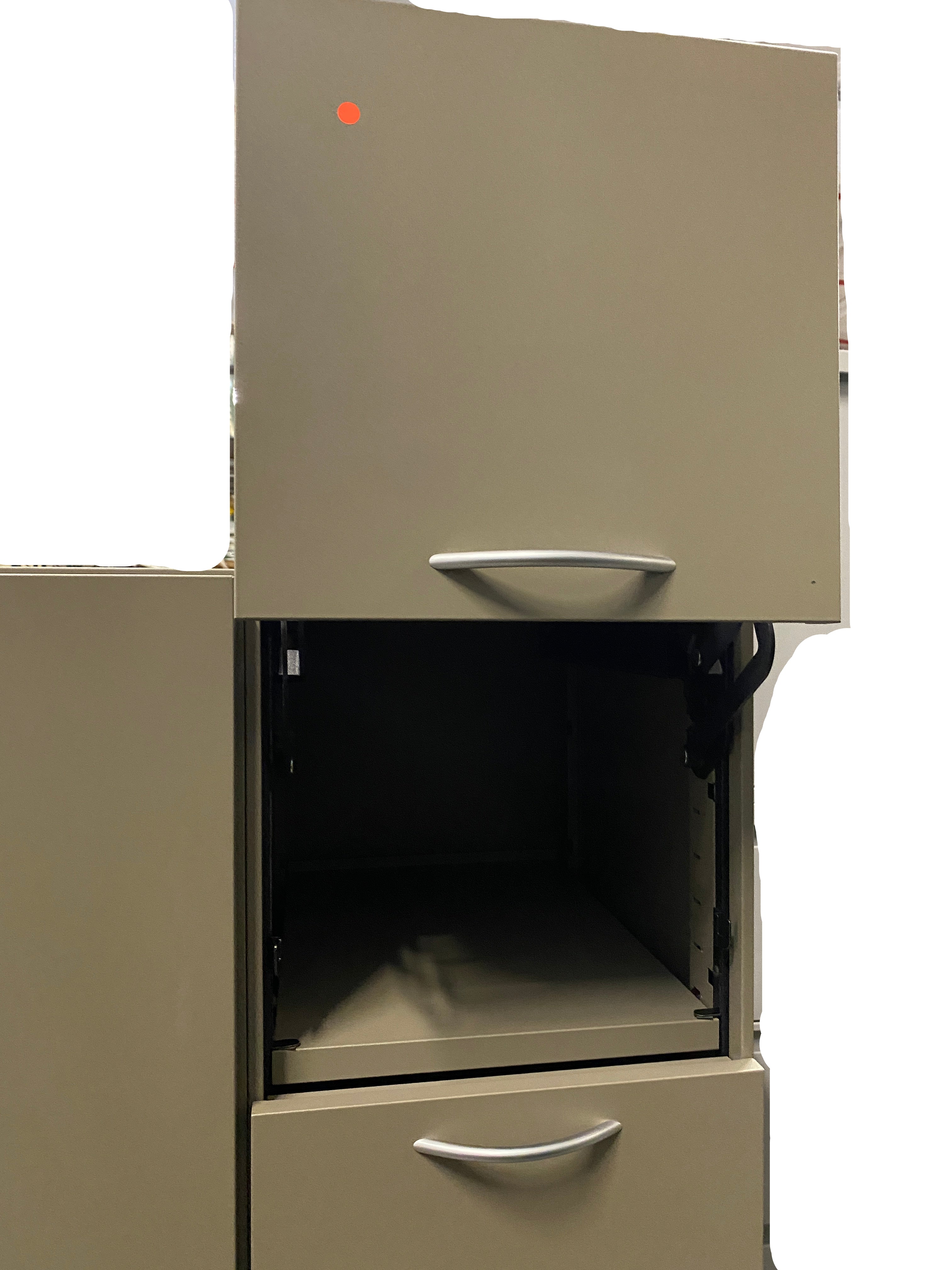 Steelcase Left Side Closet Grey Cabinet With Drawers