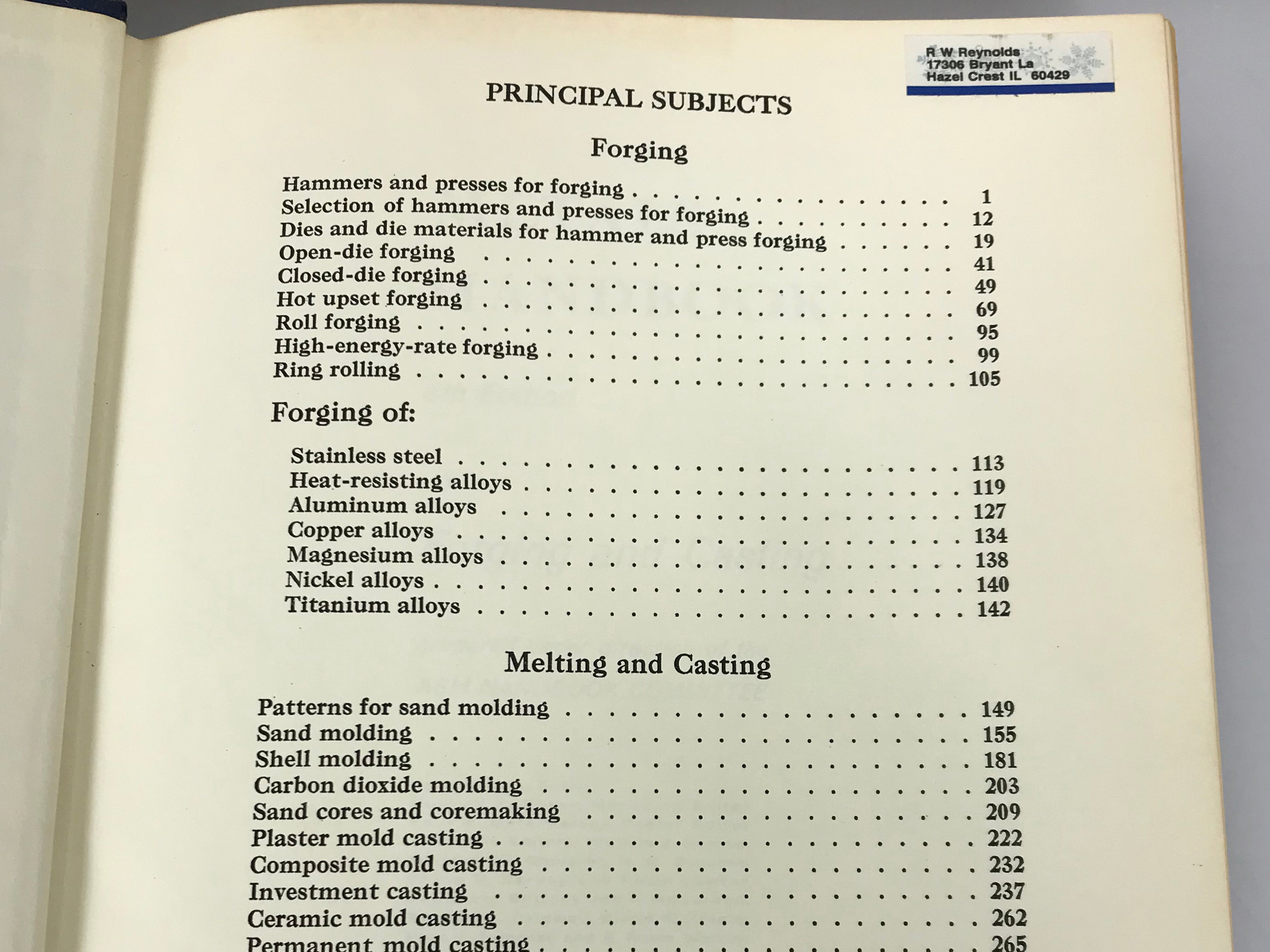 ASM Metals Handbook 8th Edition Vols. 2-5, 9, 11 1969