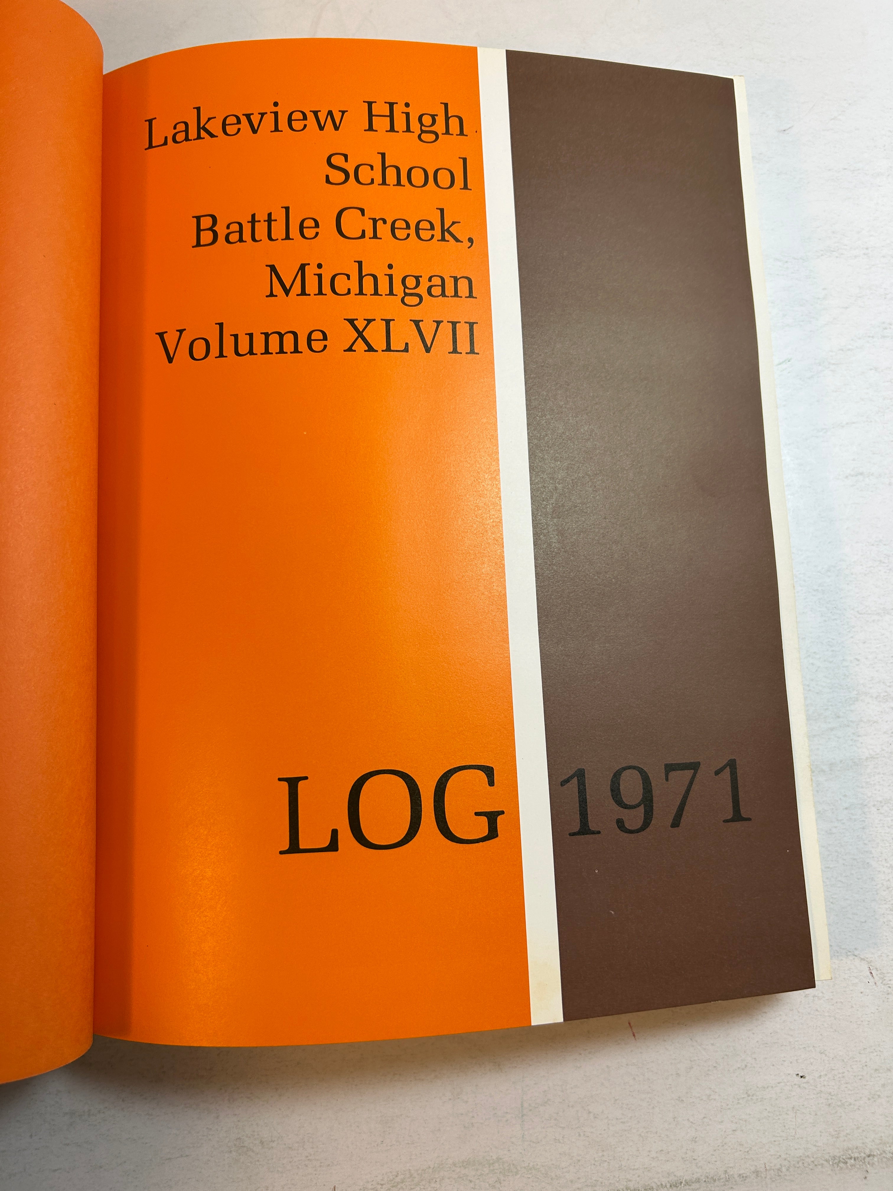 1971 "Log" Lakeview High School Yearbook Battle Creek, MI JoLaine Reierson HC