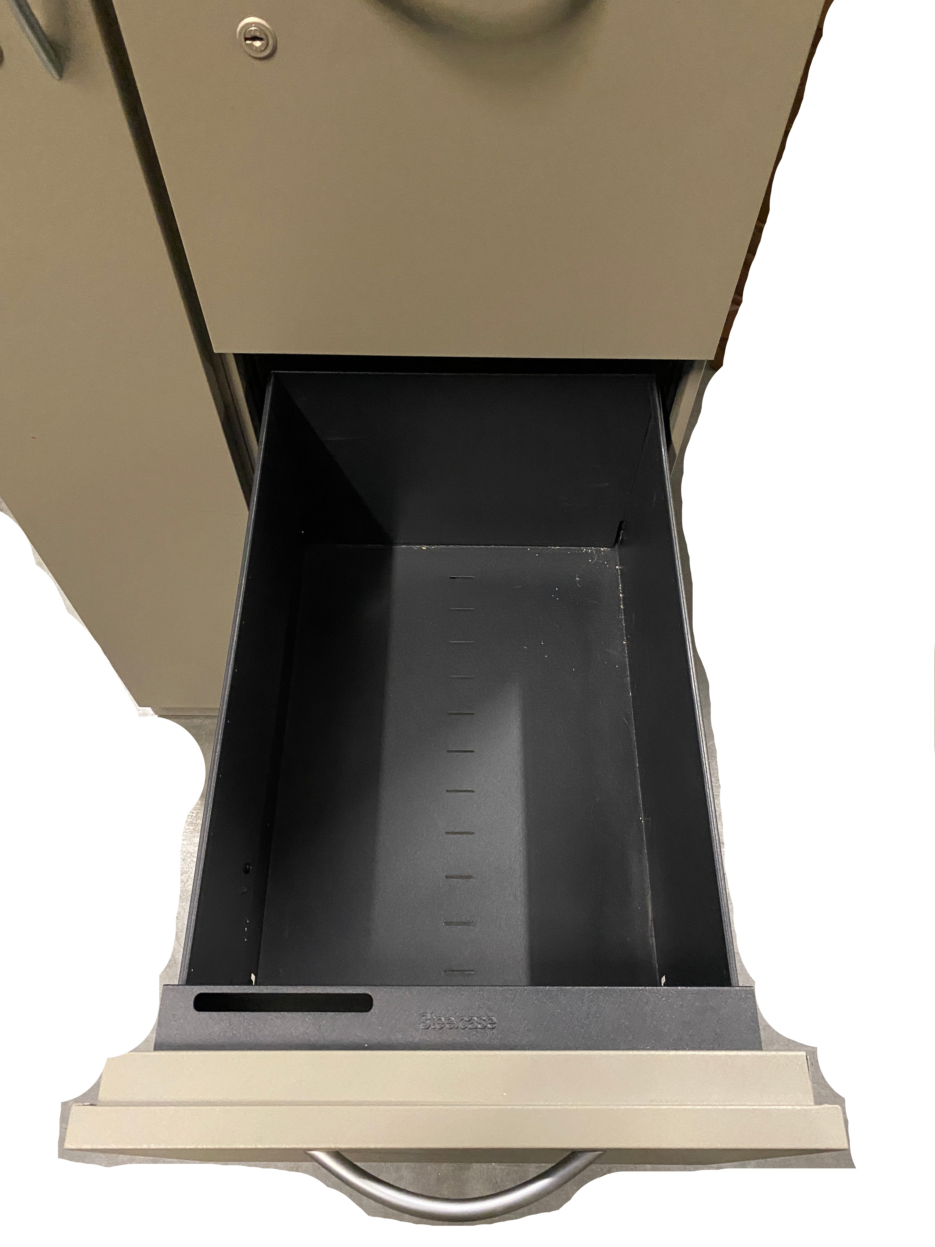 Steelcase Left Side Closet Grey Cabinet With Drawers
