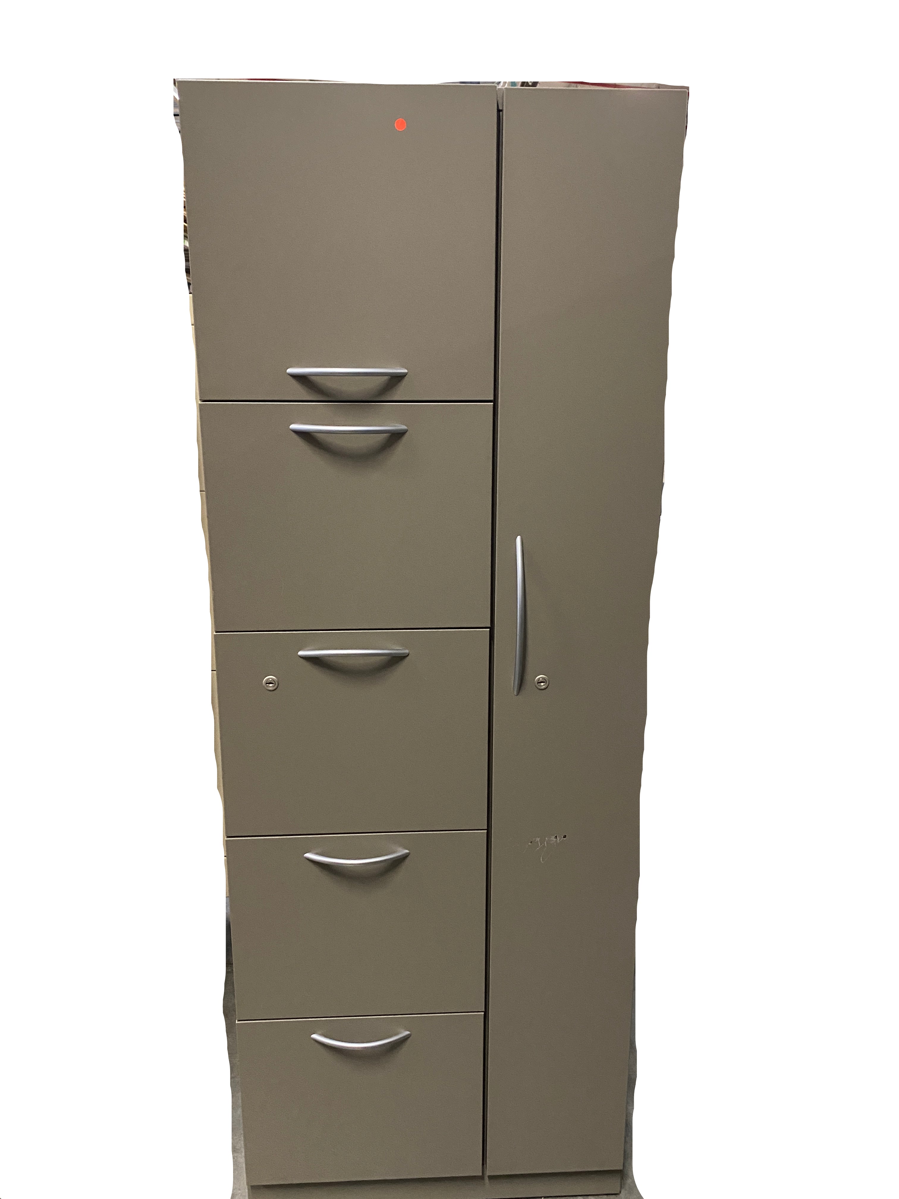 Steelcase Right Side Closet Grey Cabinet With Drawers