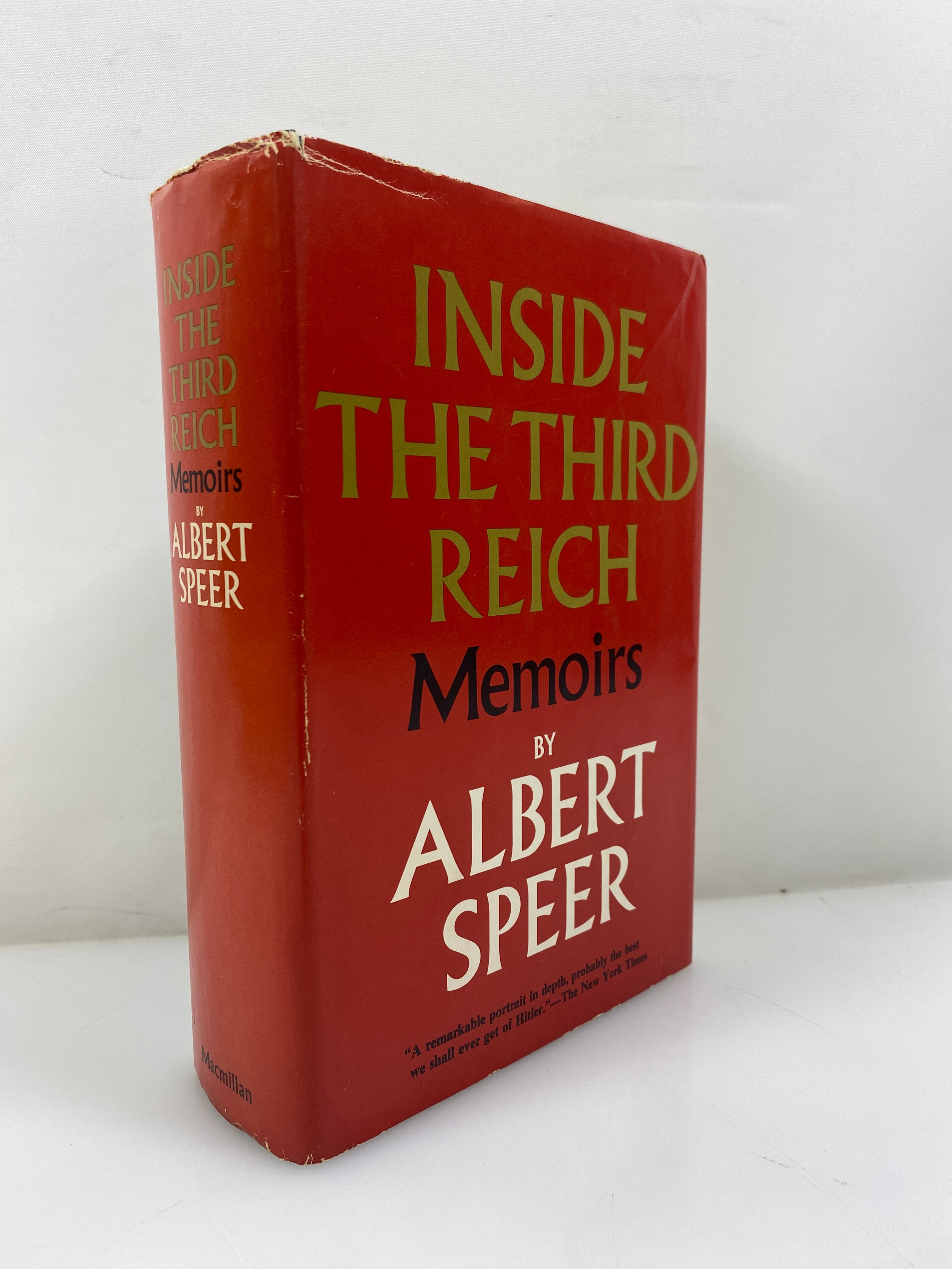 Inside the Third Reich Memoirs by Speer 1970 HCDJ