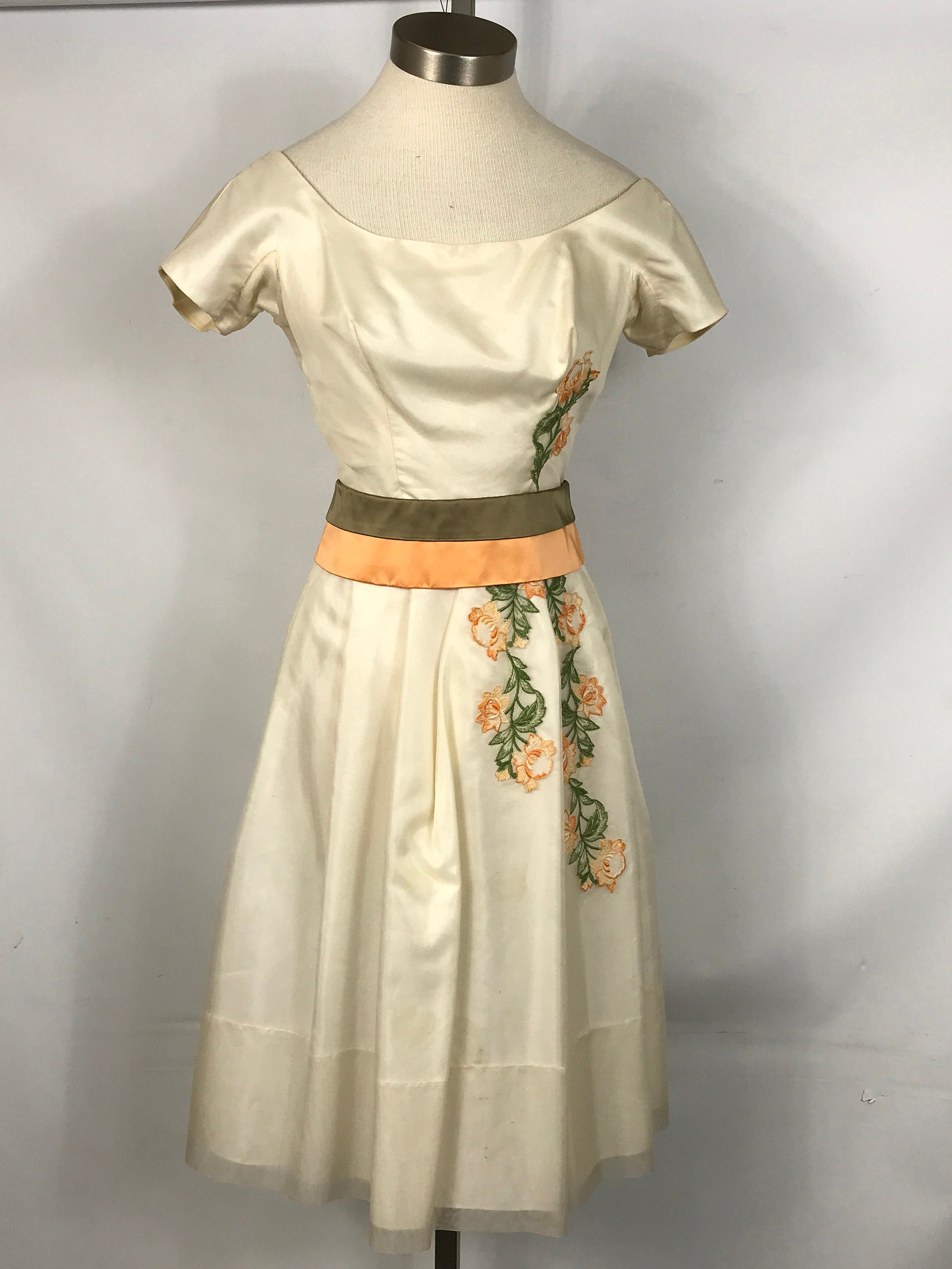 Vintage House of Bianchi Ivory Dress Women's Size 7