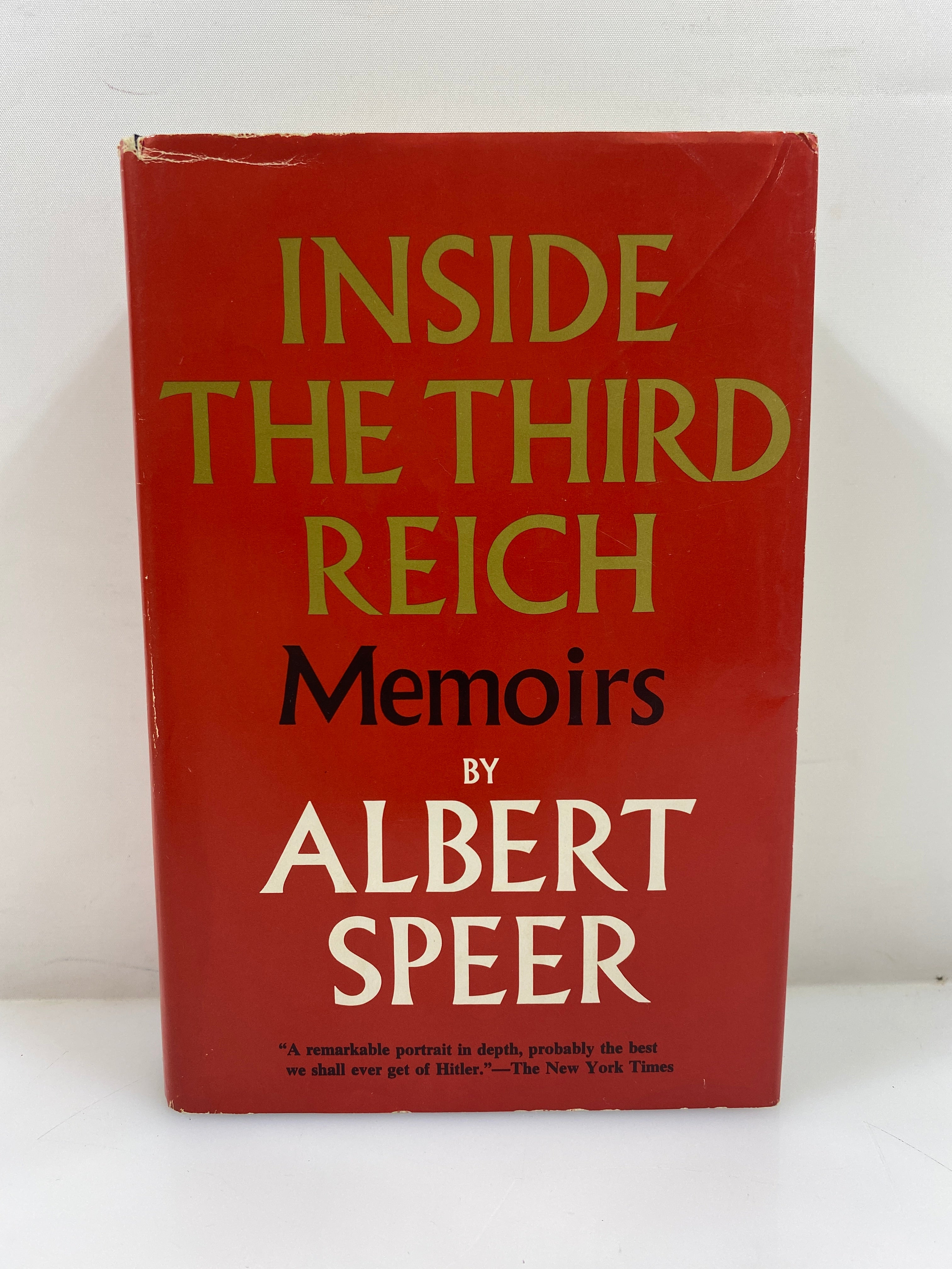 Inside the Third Reich Memoirs by Speer 1970 HCDJ