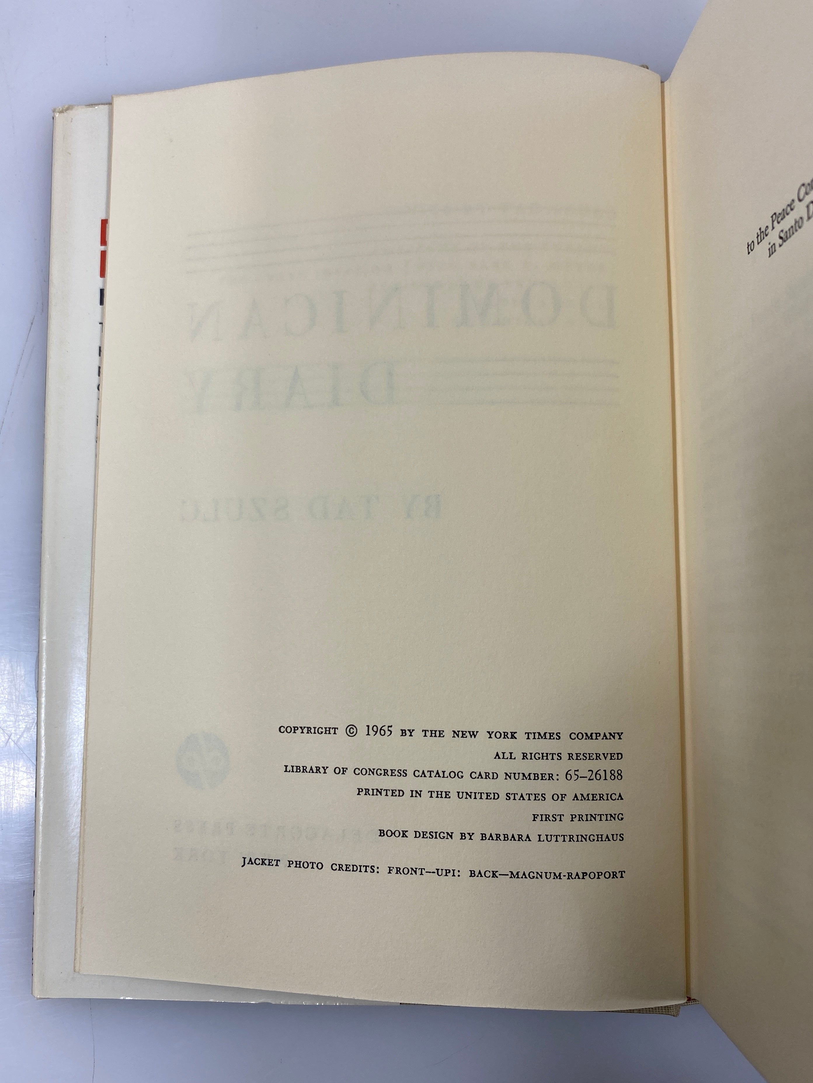 Dominican Diary by Tad Szulc 1st Print 1965 HCDJ