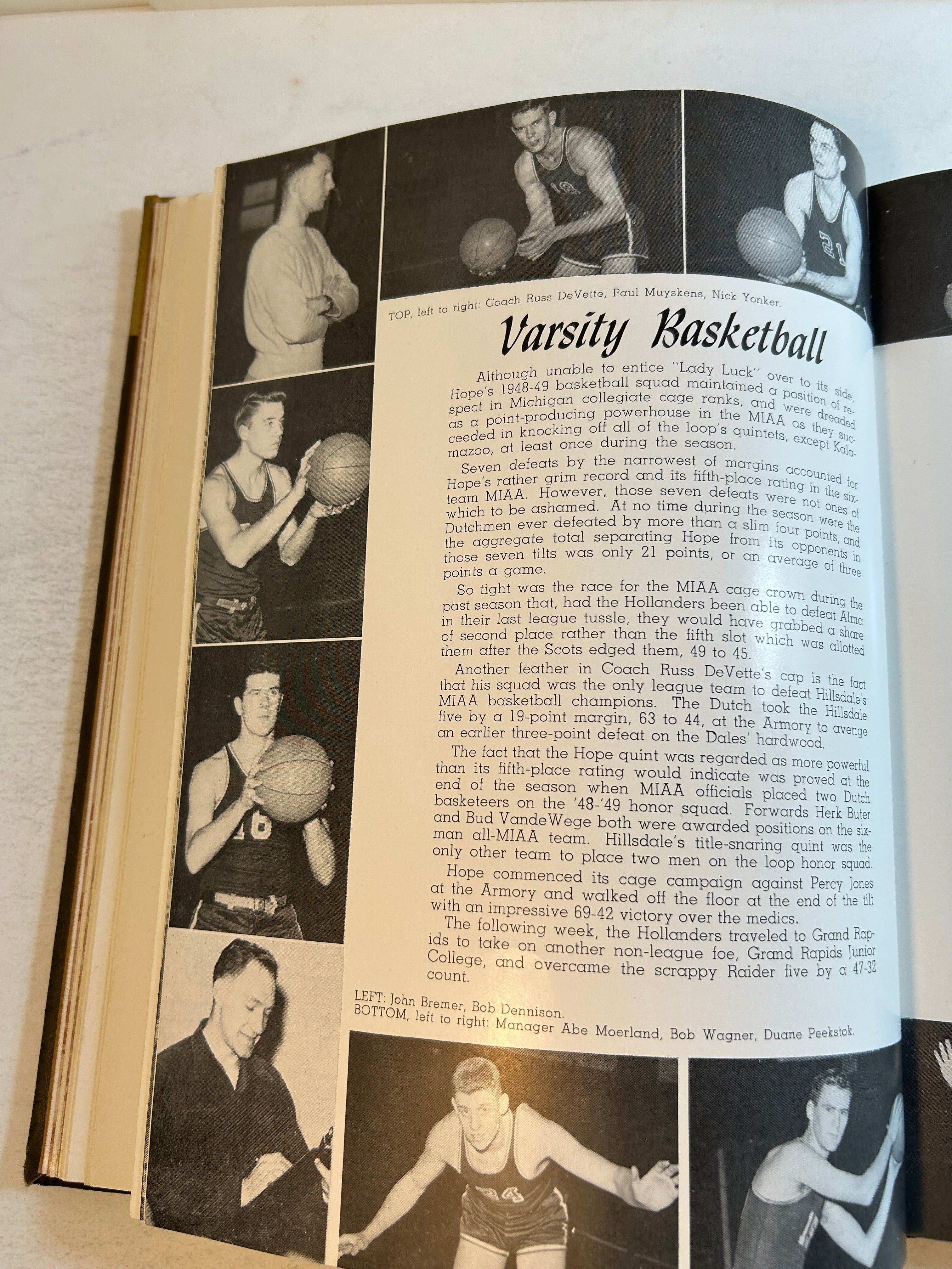 1949 "Milestone" Hope College Yearbook Holland, MI HC