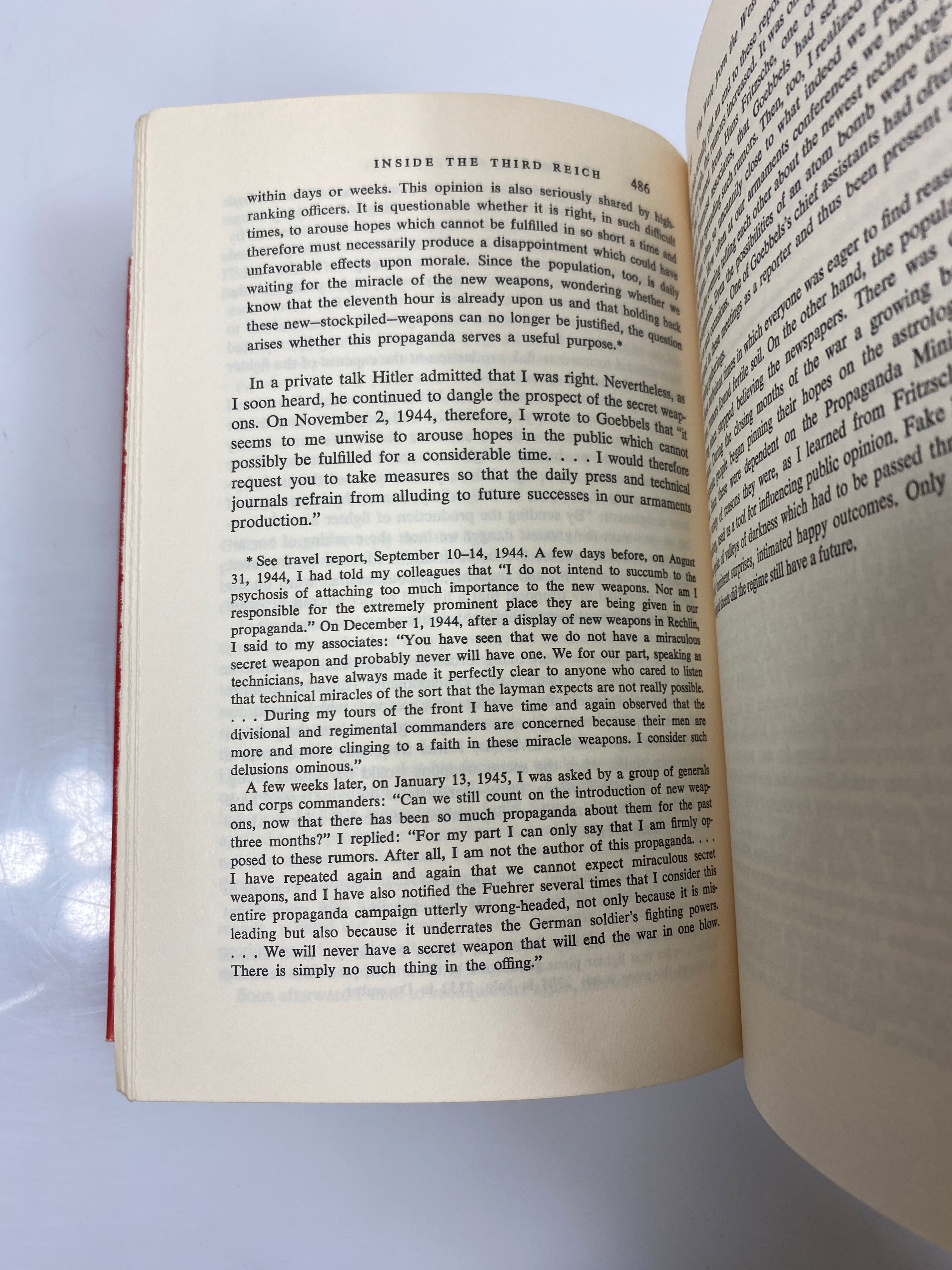 Inside the Third Reich Memoirs by Speer 1970 HCDJ