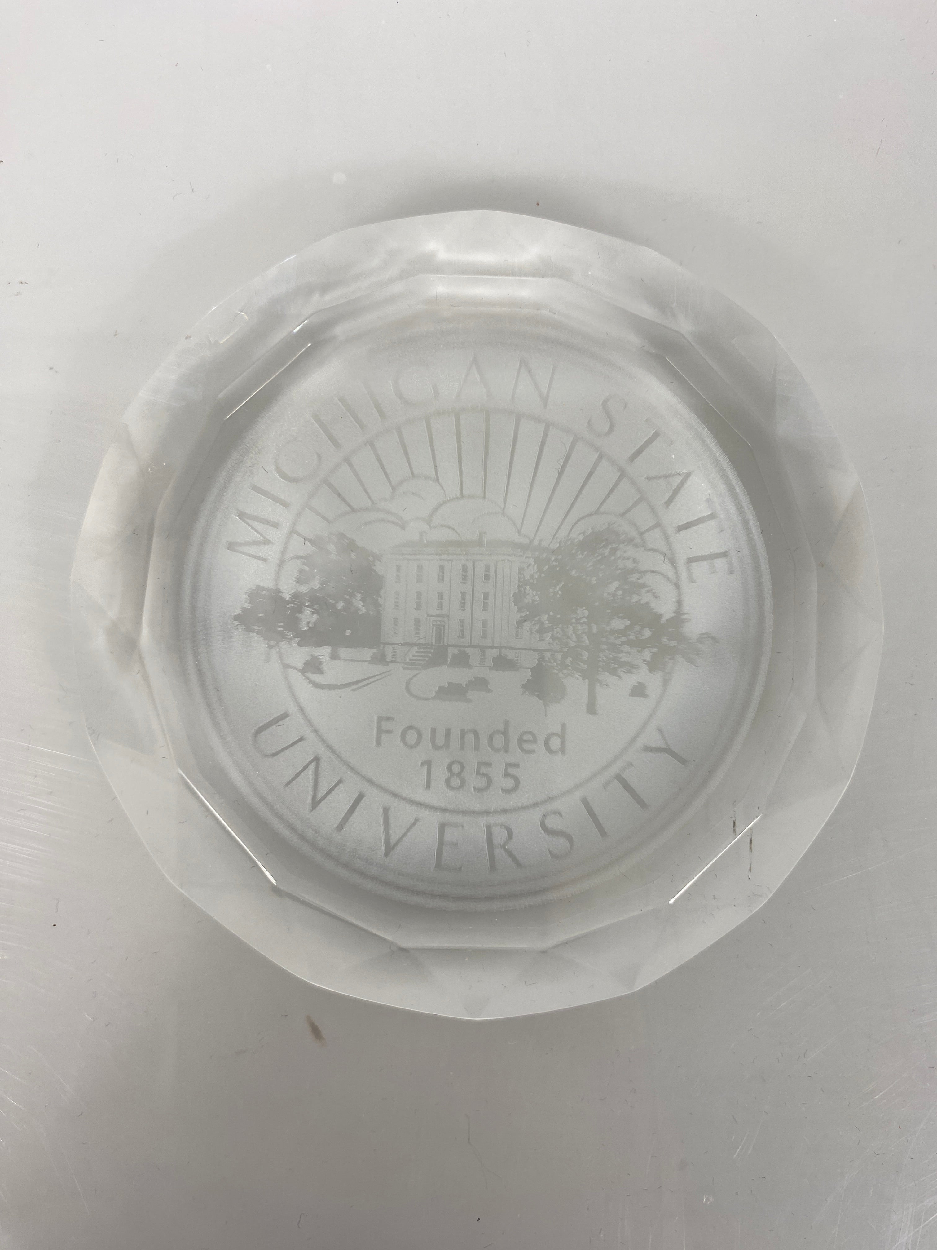 MSU Crystal Paperweight #3