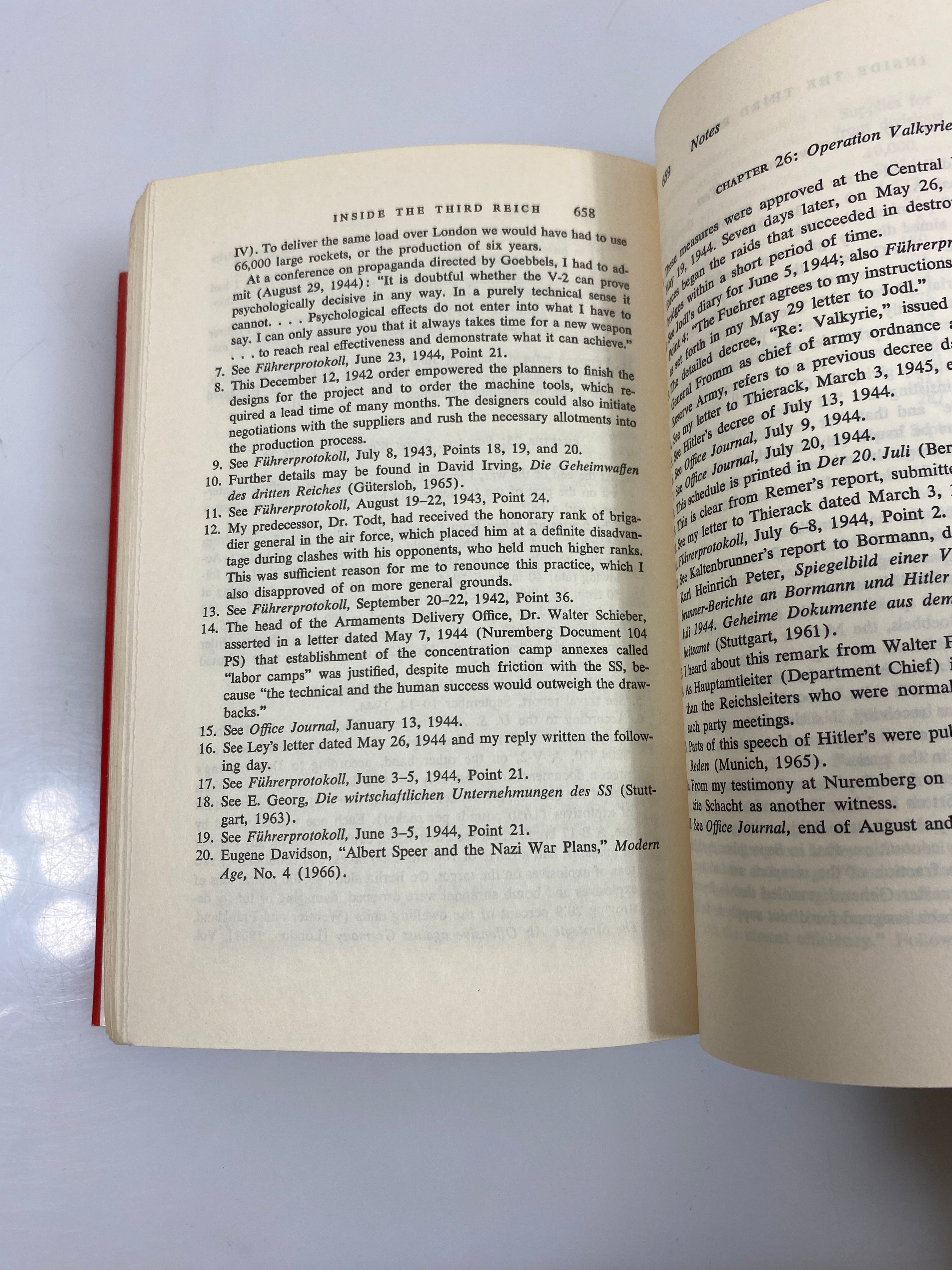 Inside the Third Reich Memoirs by Speer 1970 HCDJ