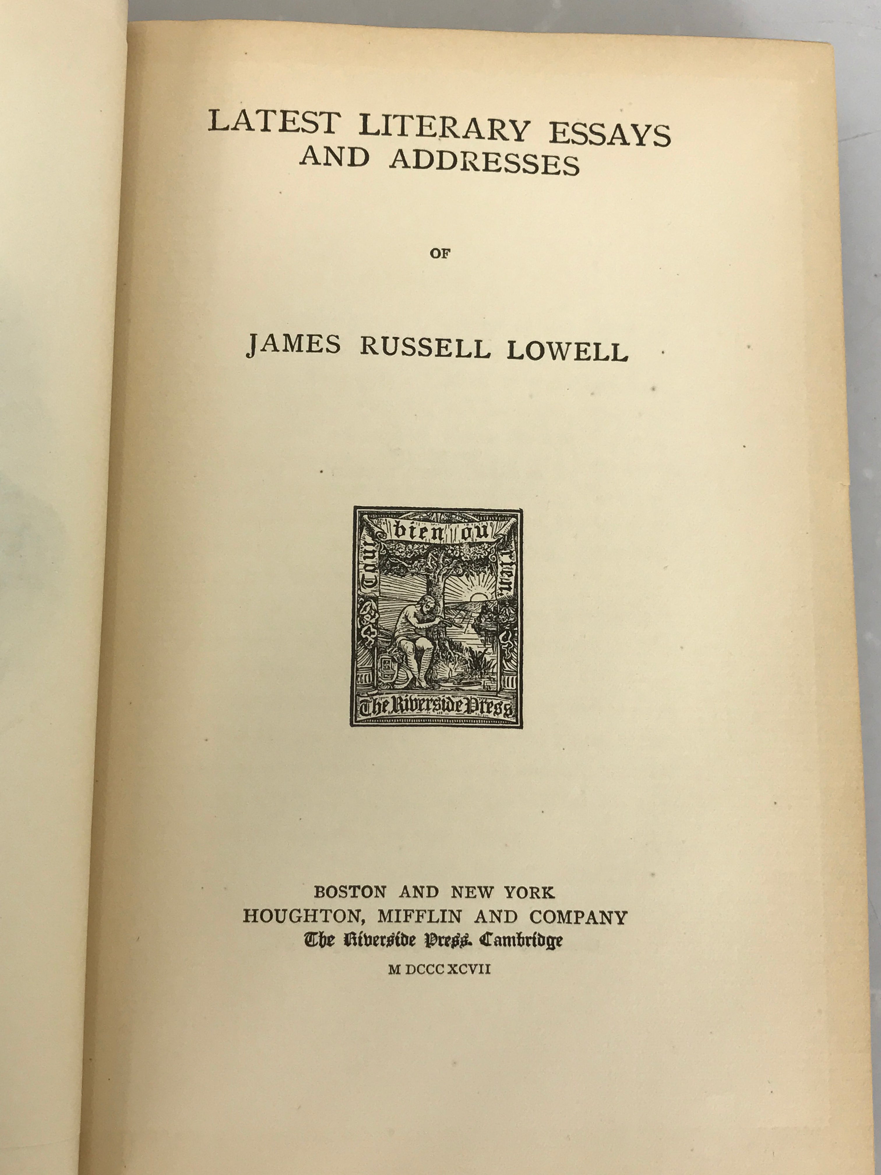 Lowell's Prose Works Vol. 1-7 James Russell Lowell 1897 HC