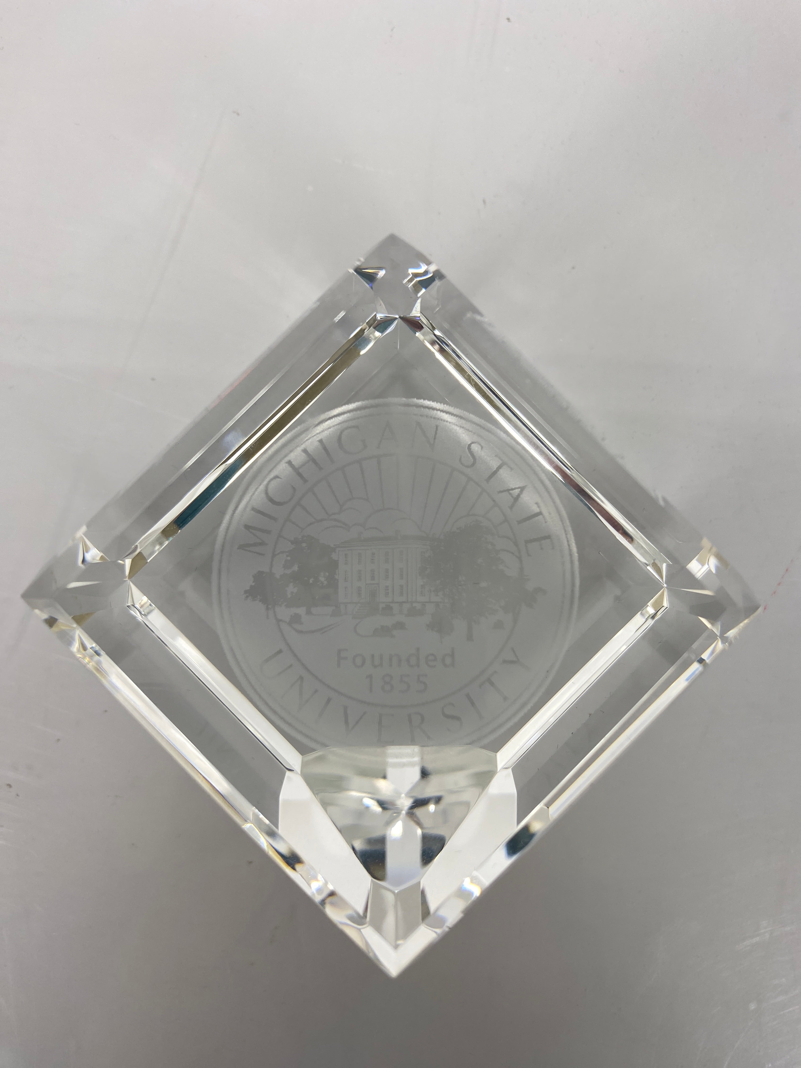 MSU Crystal Paperweight #4