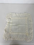 Vintage 1900s White Linen Handkerchief with Intricate Lace Border and Details