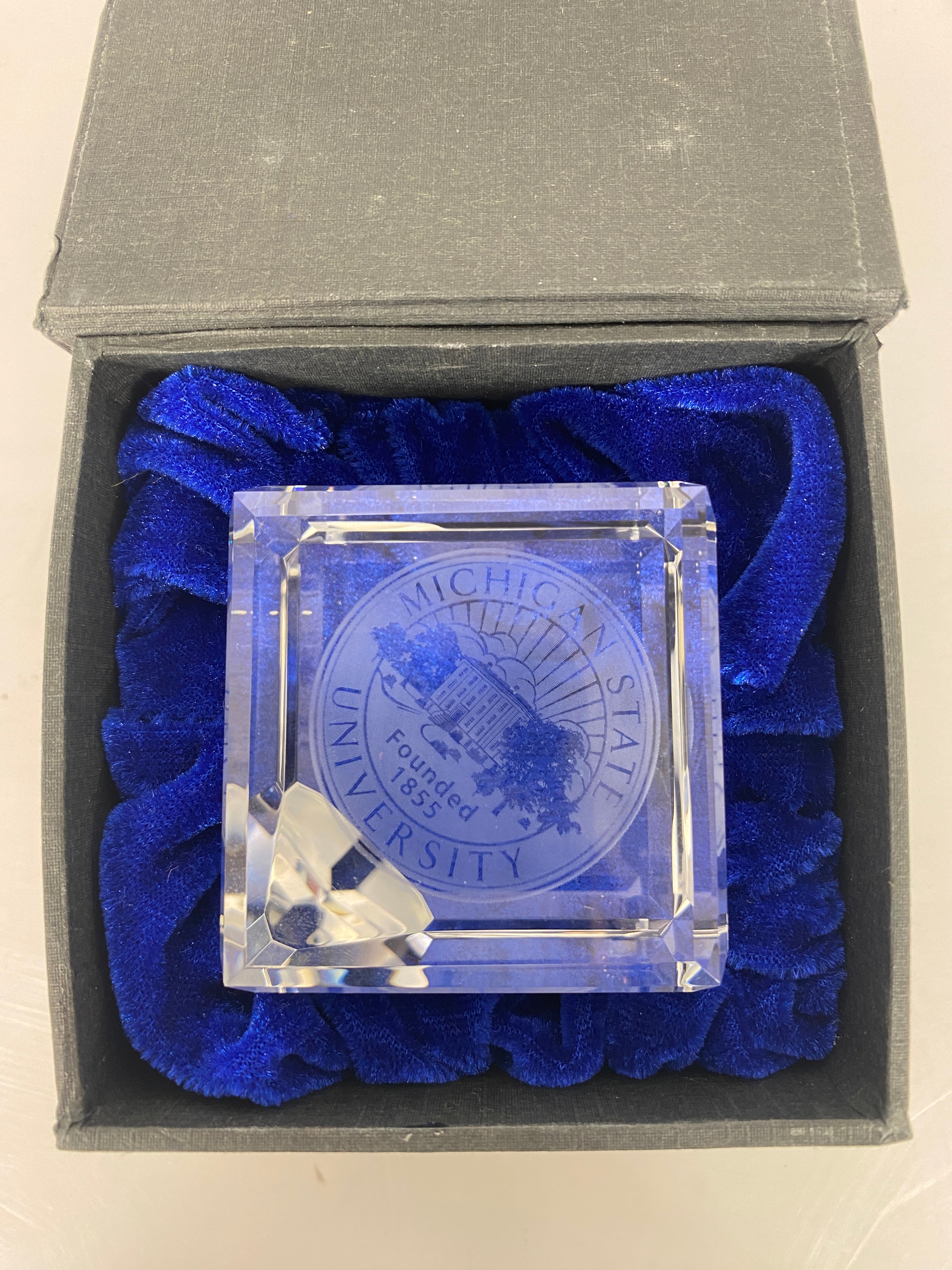 MSU Crystal Paperweight #4