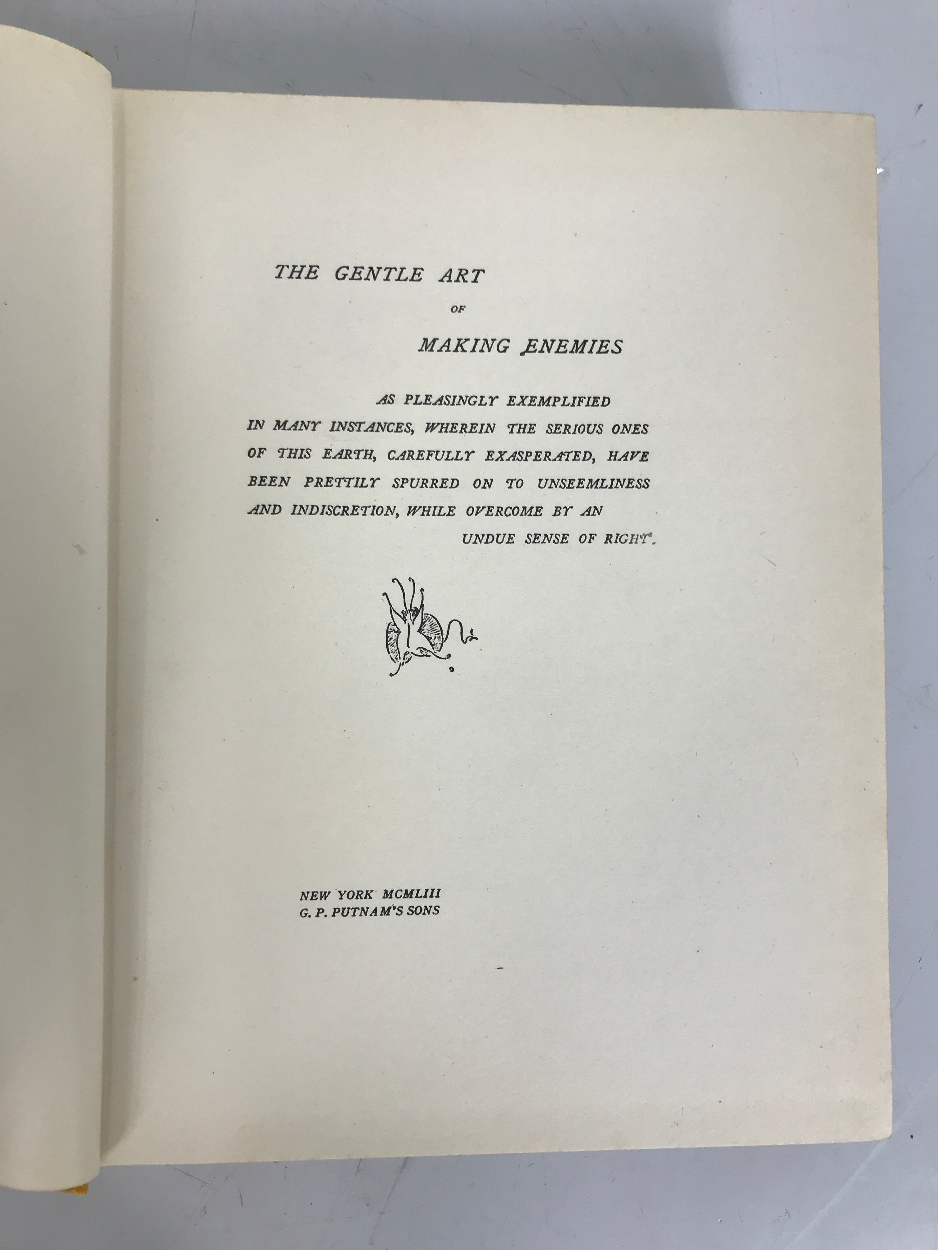 The Gentle Art of Making Enemies Whistler 1953 Vintage HC