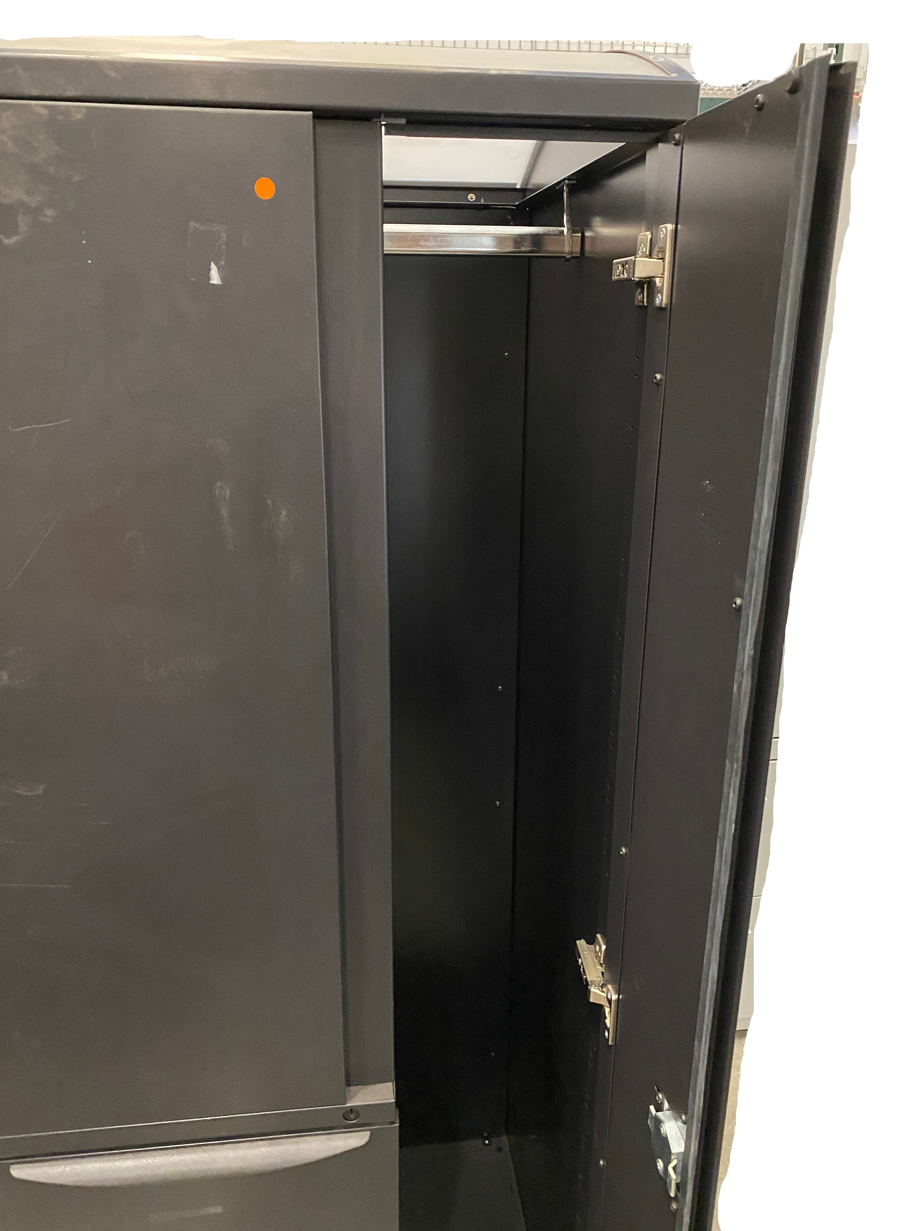 Haworth Office Closet Black Cabinet With Drawers & Shelves
