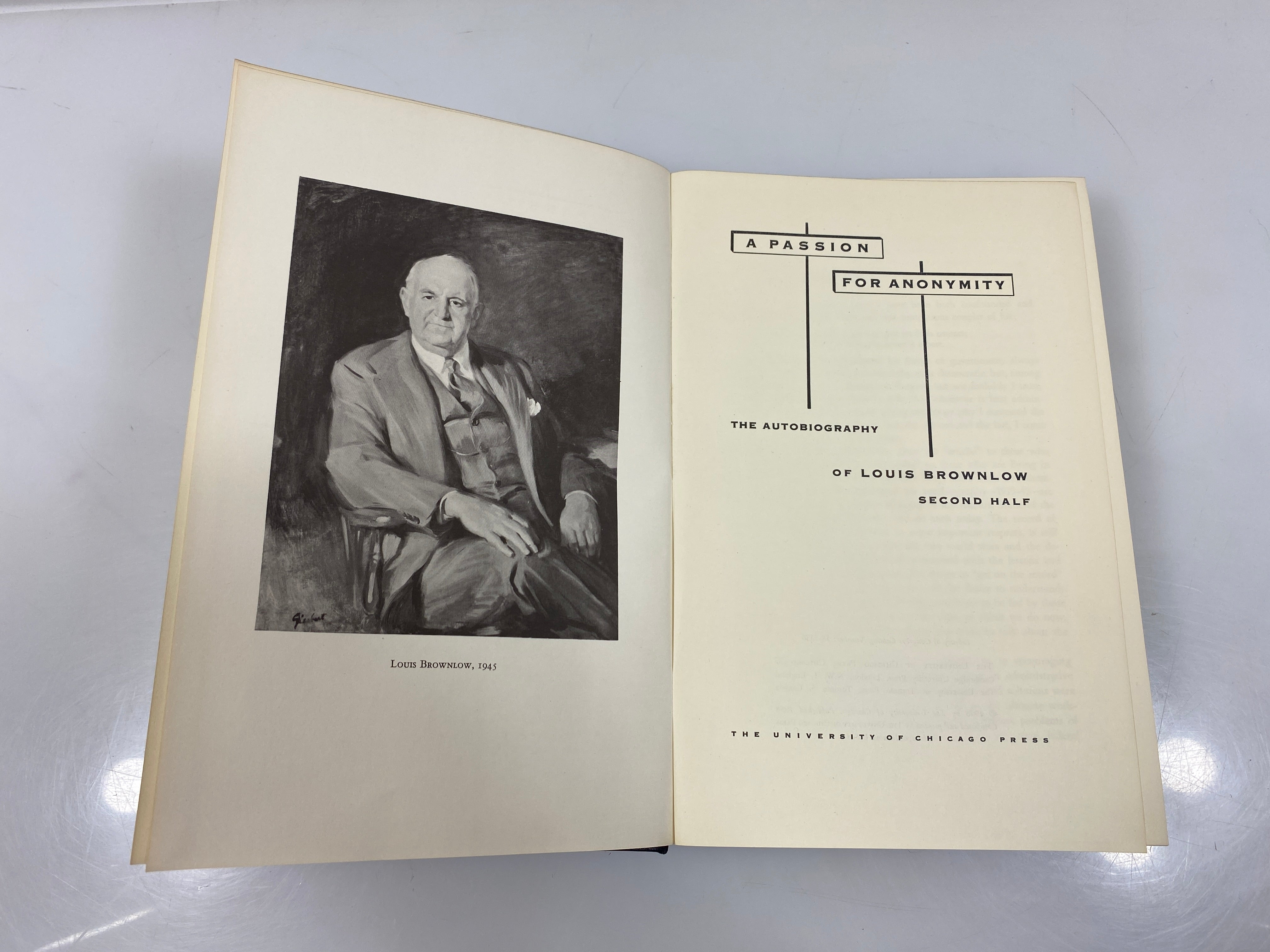Set of 2: The Autobiography of Louis Brownlow Half 1 & 2 1955-58 HC
