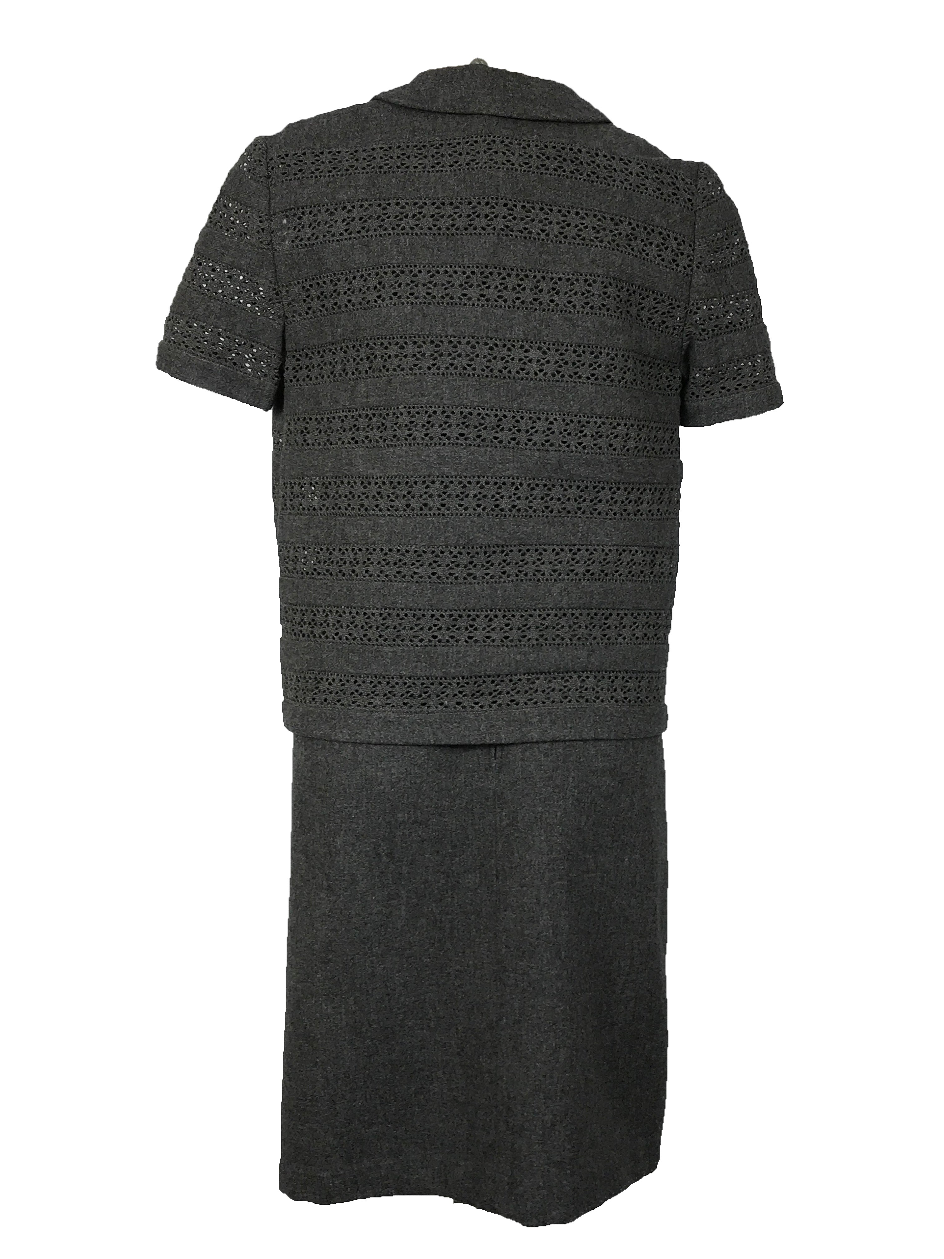 Vintage Anne Fogarty A.F. Boutique Women's Gray Wool Suit Dress