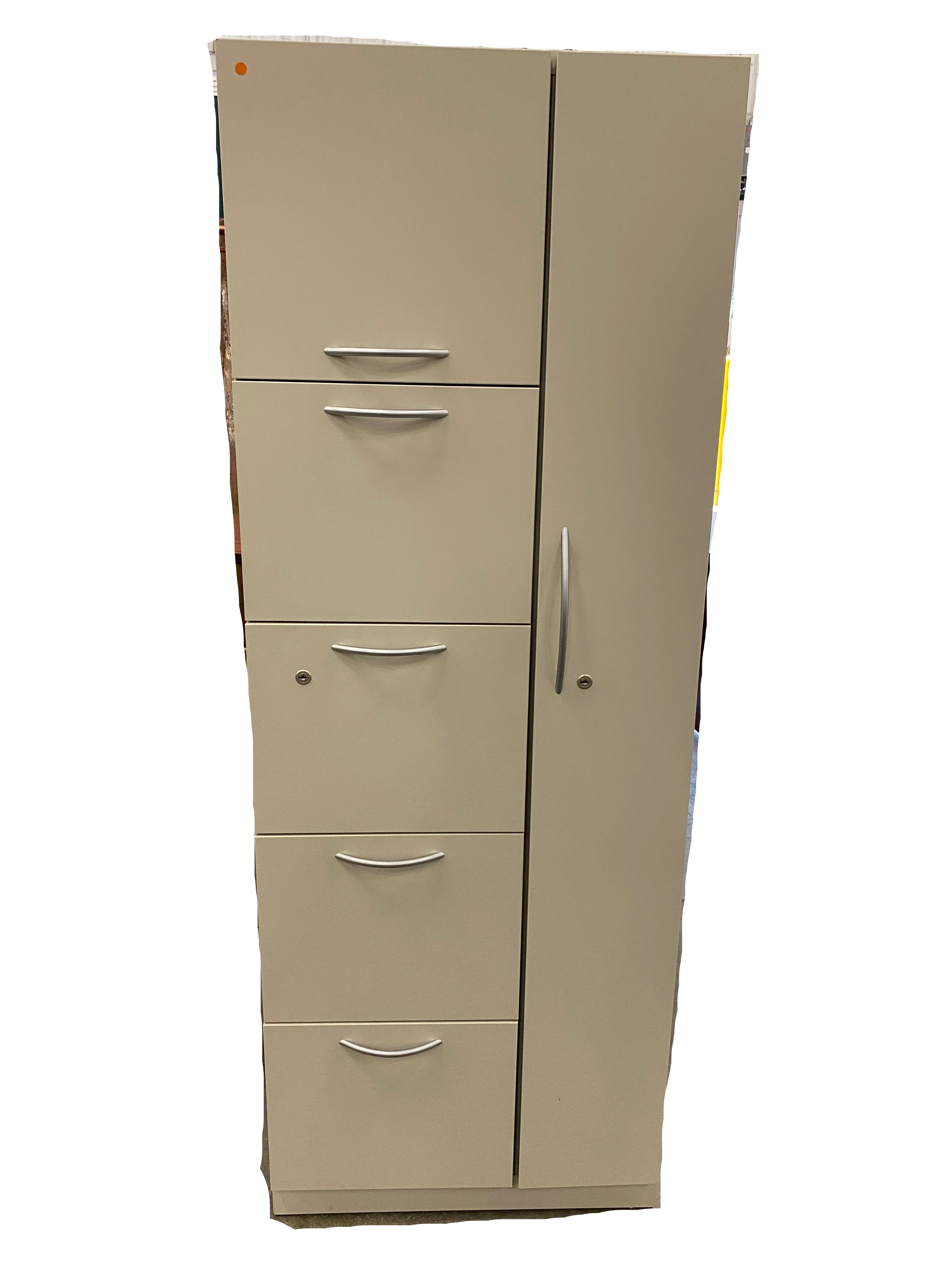 Steelcase Right Side Closet Tan Cabinet With Drawers