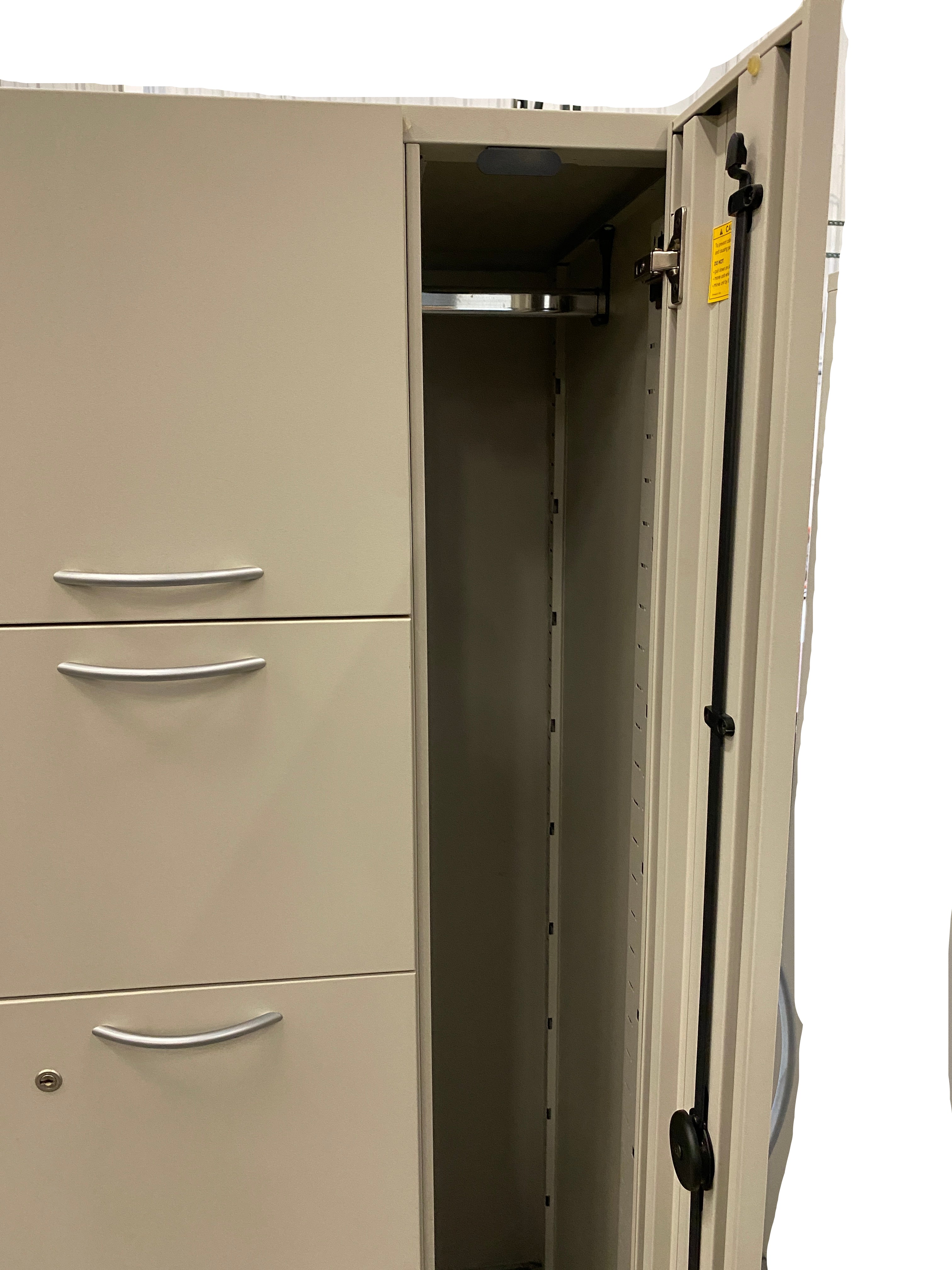 Steelcase Right Side Closet Tan Cabinet With Drawers
