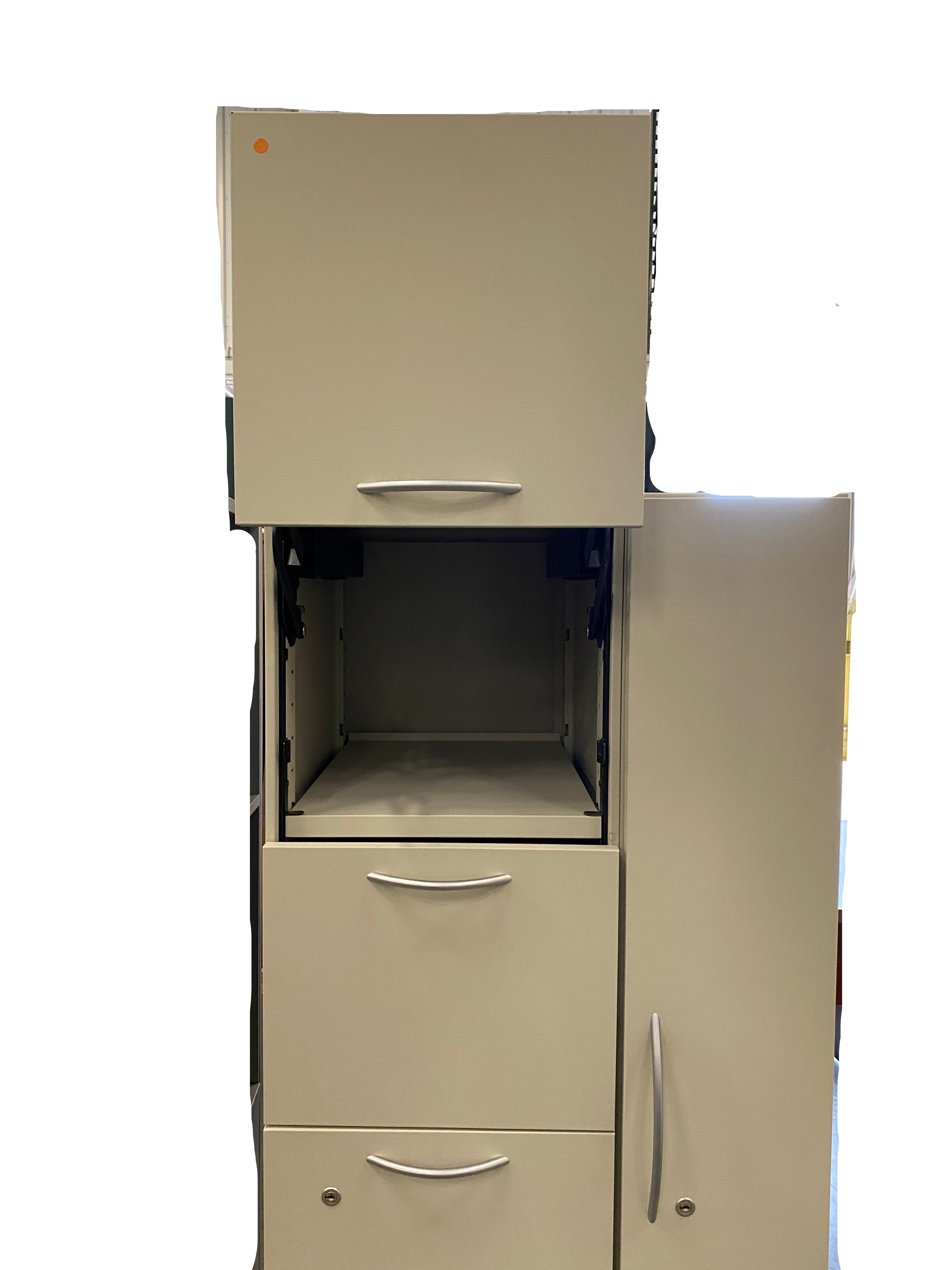 Steelcase Right Side Closet Tan Cabinet With Drawers