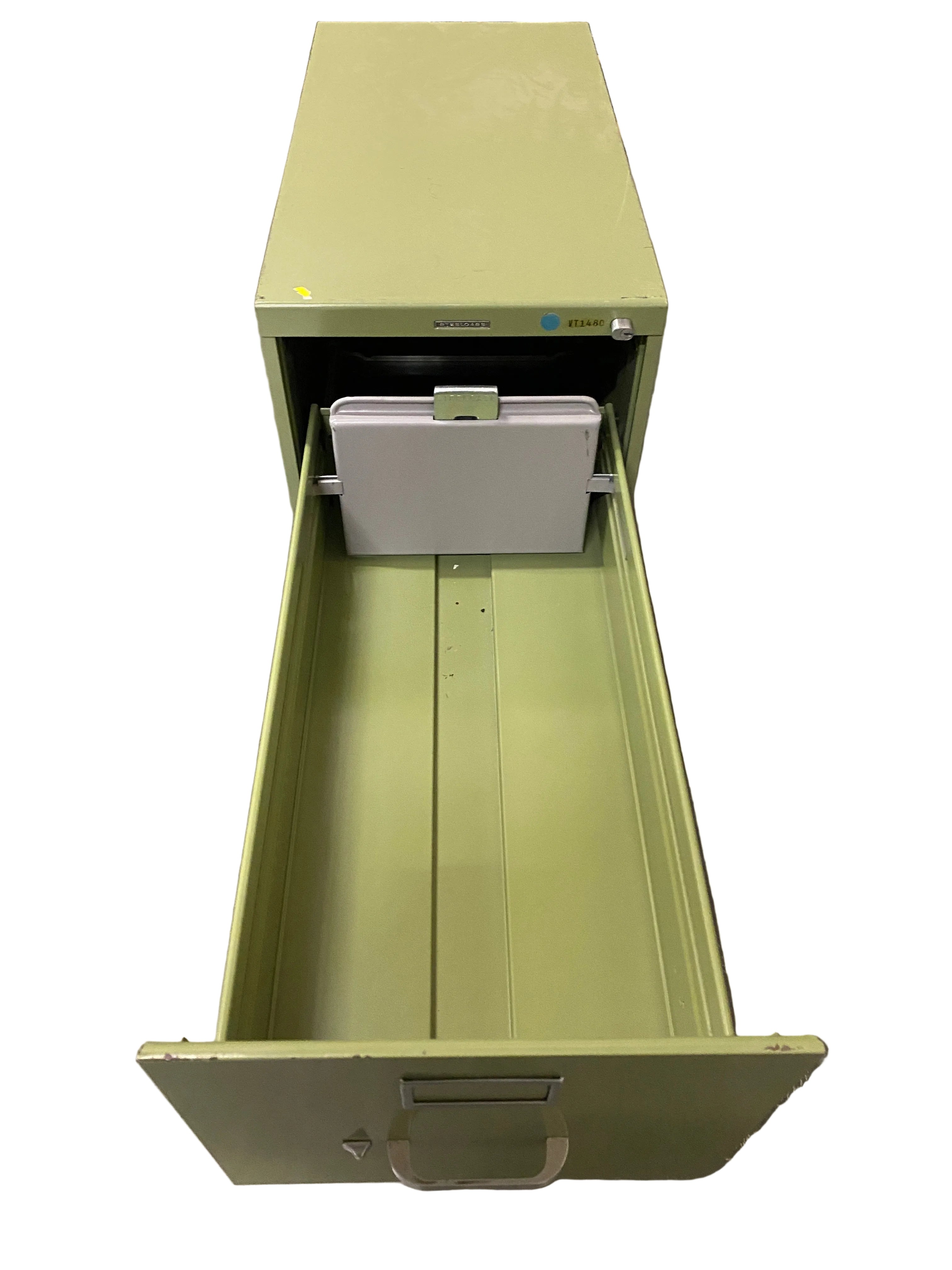 Steelcase Green 2 Drawer Thumb Latch File Cabinet