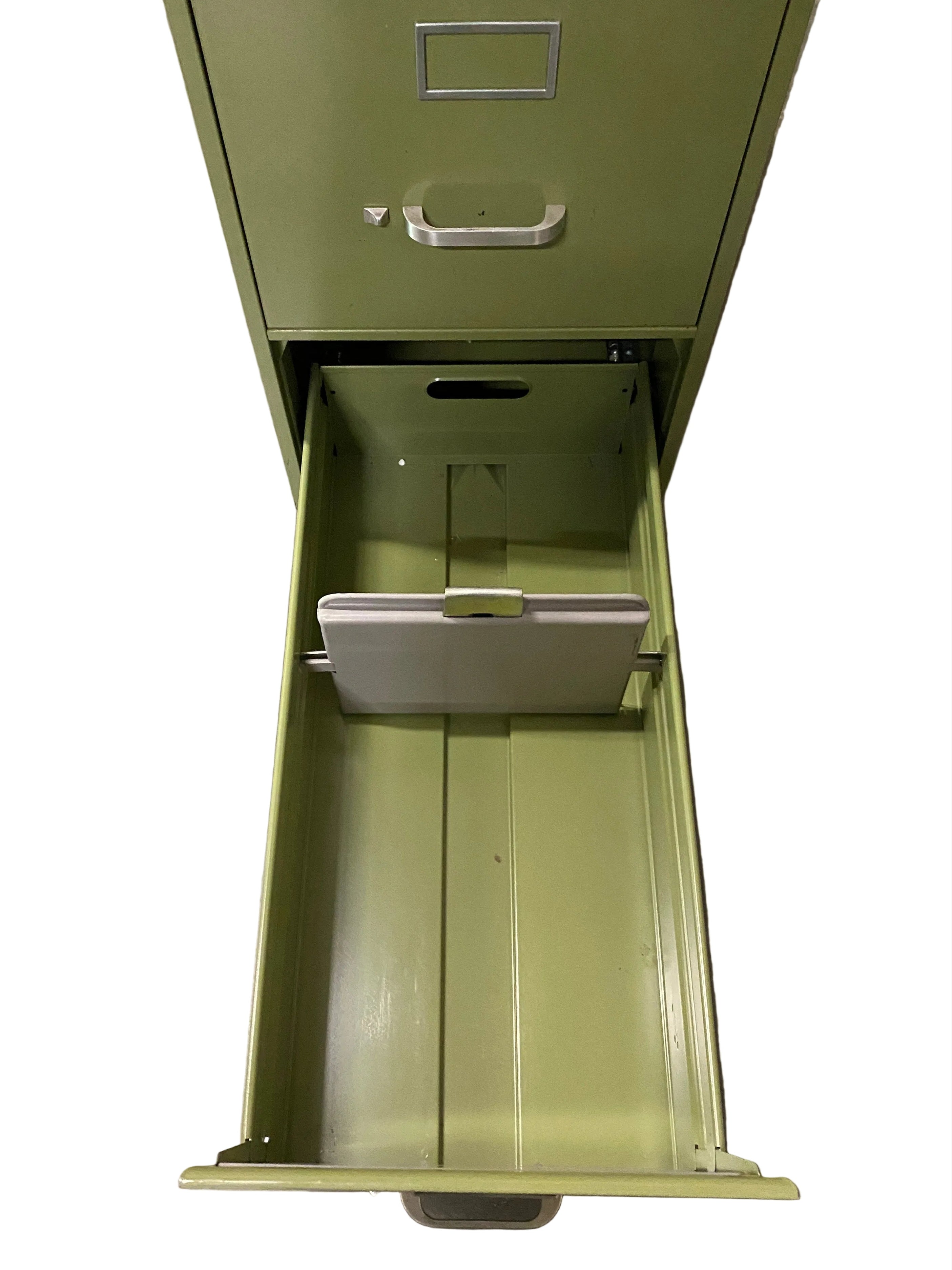 Steelcase Green 2 Drawer Thumb Latch File Cabinet