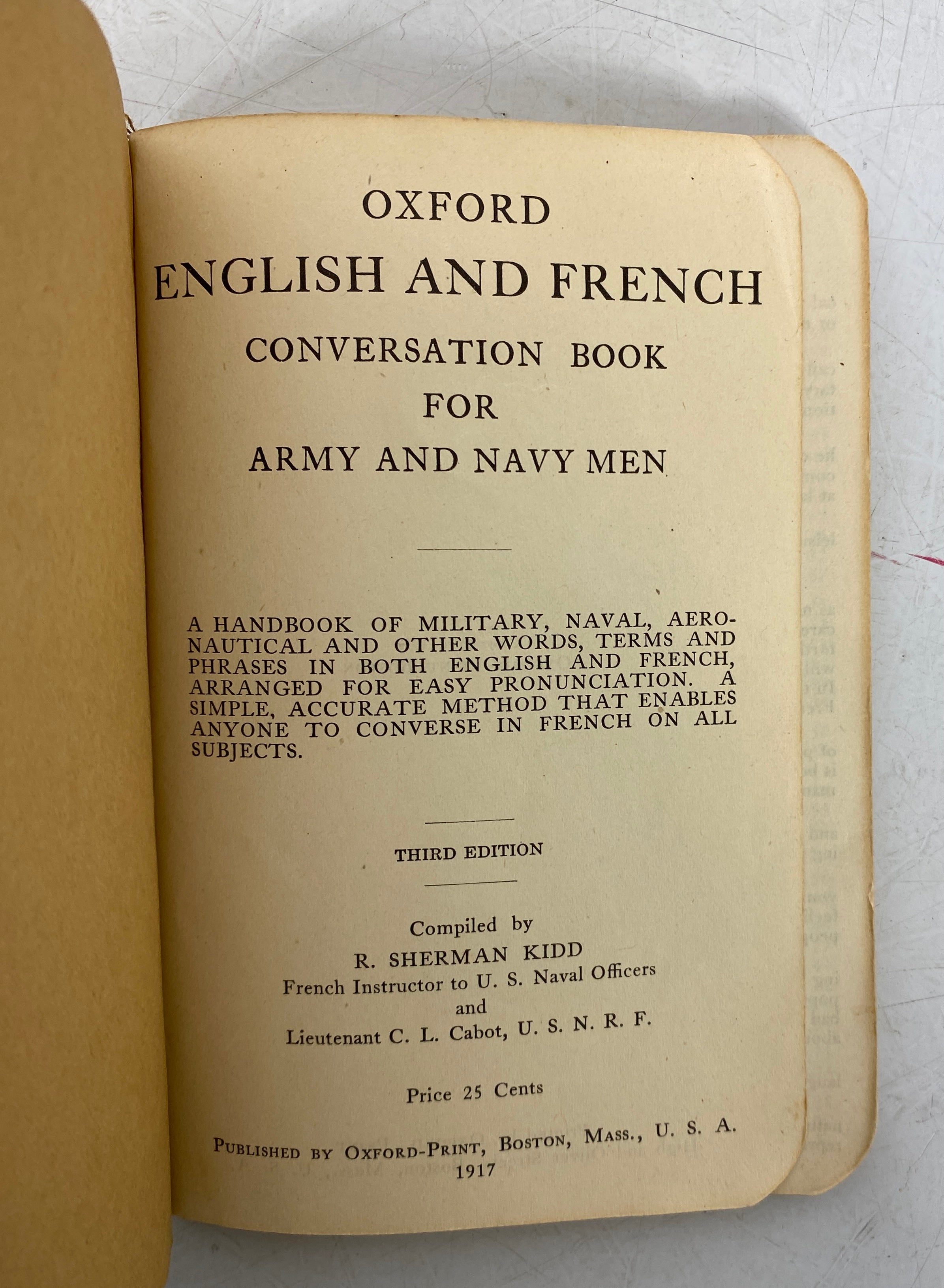 Oxford English French Conversation Book for Army Navy Men 1917 SC MSU Surplus Store