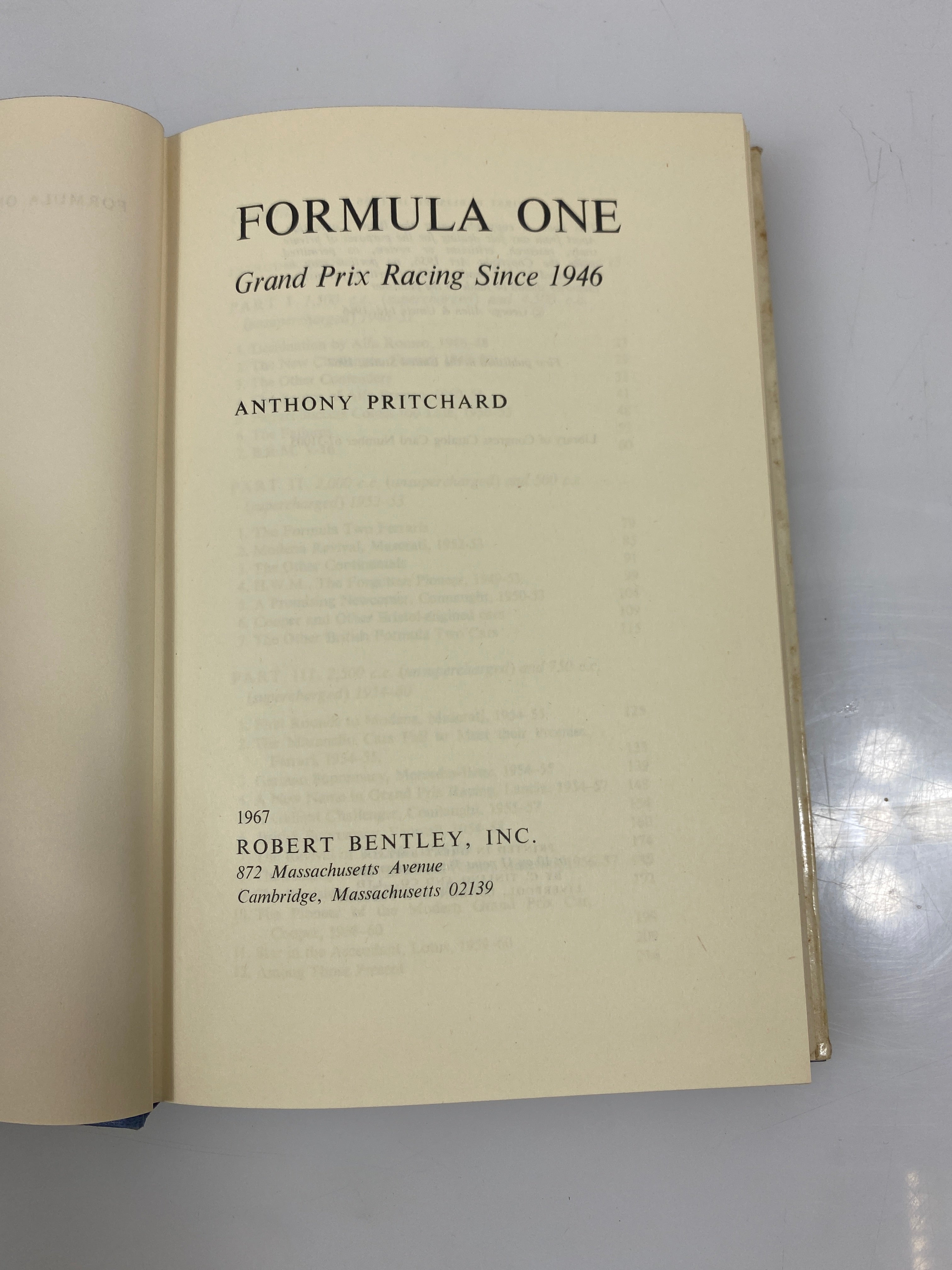 Formula One Grand Prix Racing Since 1946 Pritchard 1967 HCDJ