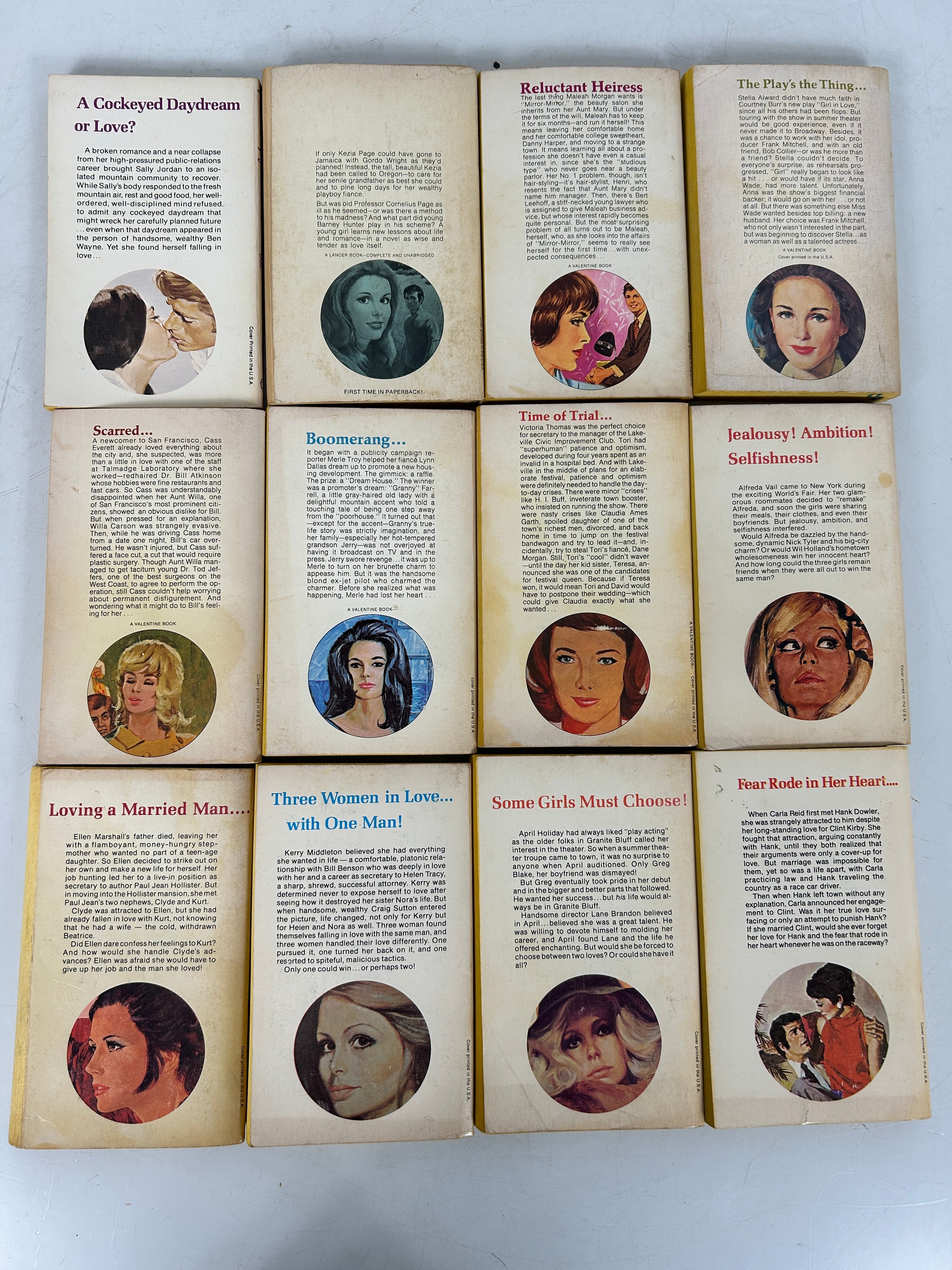 Valentine Books EASY EYE Lot of 12 Romance Paperbacks 1947-70