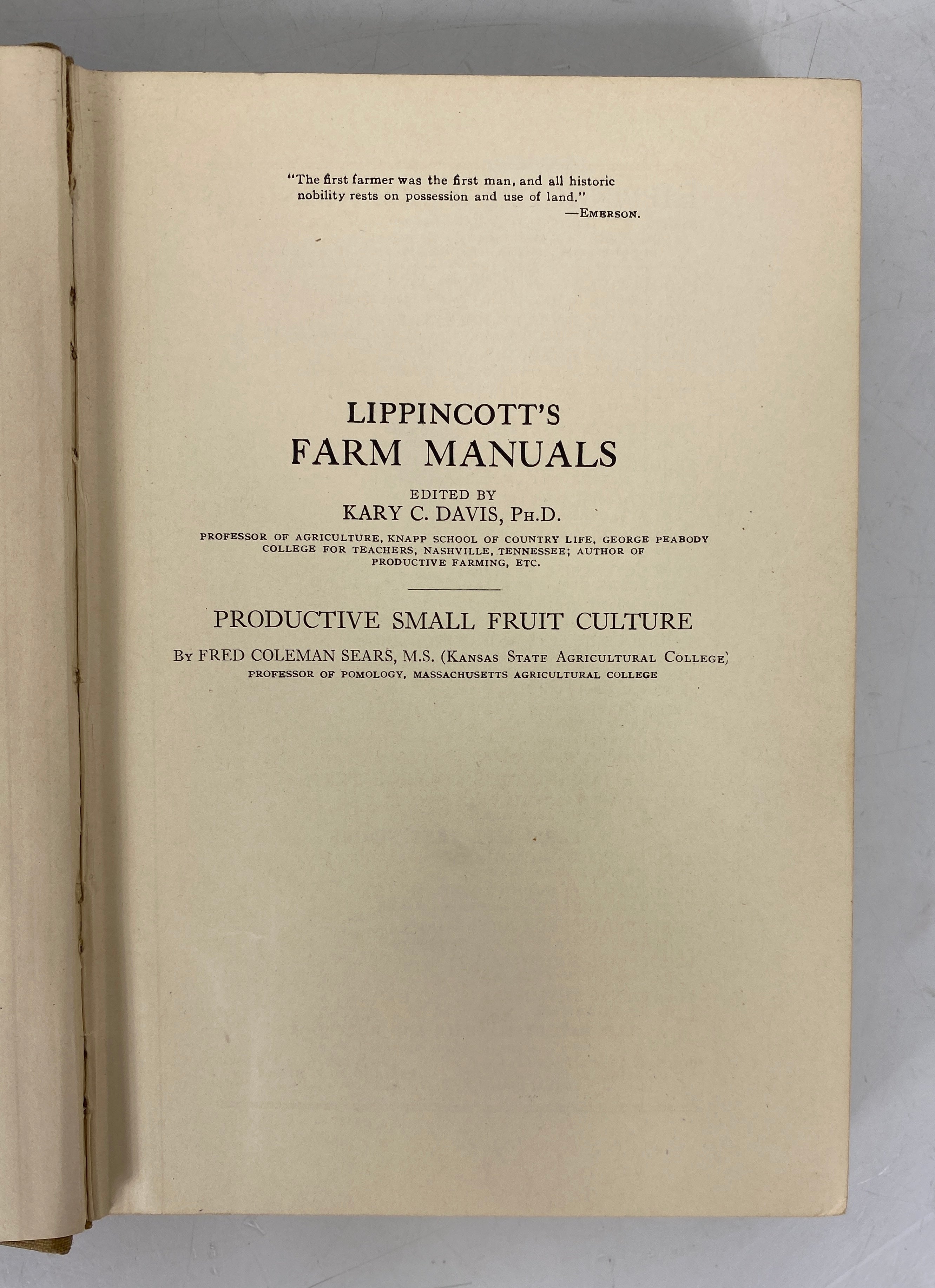 Productive Small Fruit Culture by Sears Lippincott's Farm Manuals 1920 HC