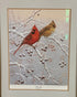 'Winters Song, Northern Cardinal' Painting Framed Print Artwork