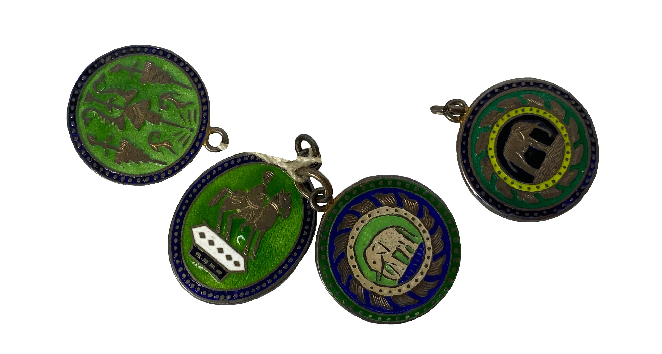 Vintage Thai Enamel Pendants