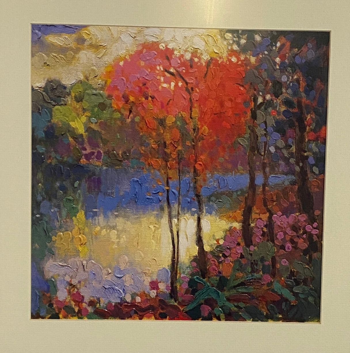 Impressionist Painting of Lakeside View
