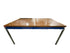 Laminate Walnut Table With Blue Accent