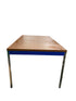 Laminate Walnut Table With Blue Accent
