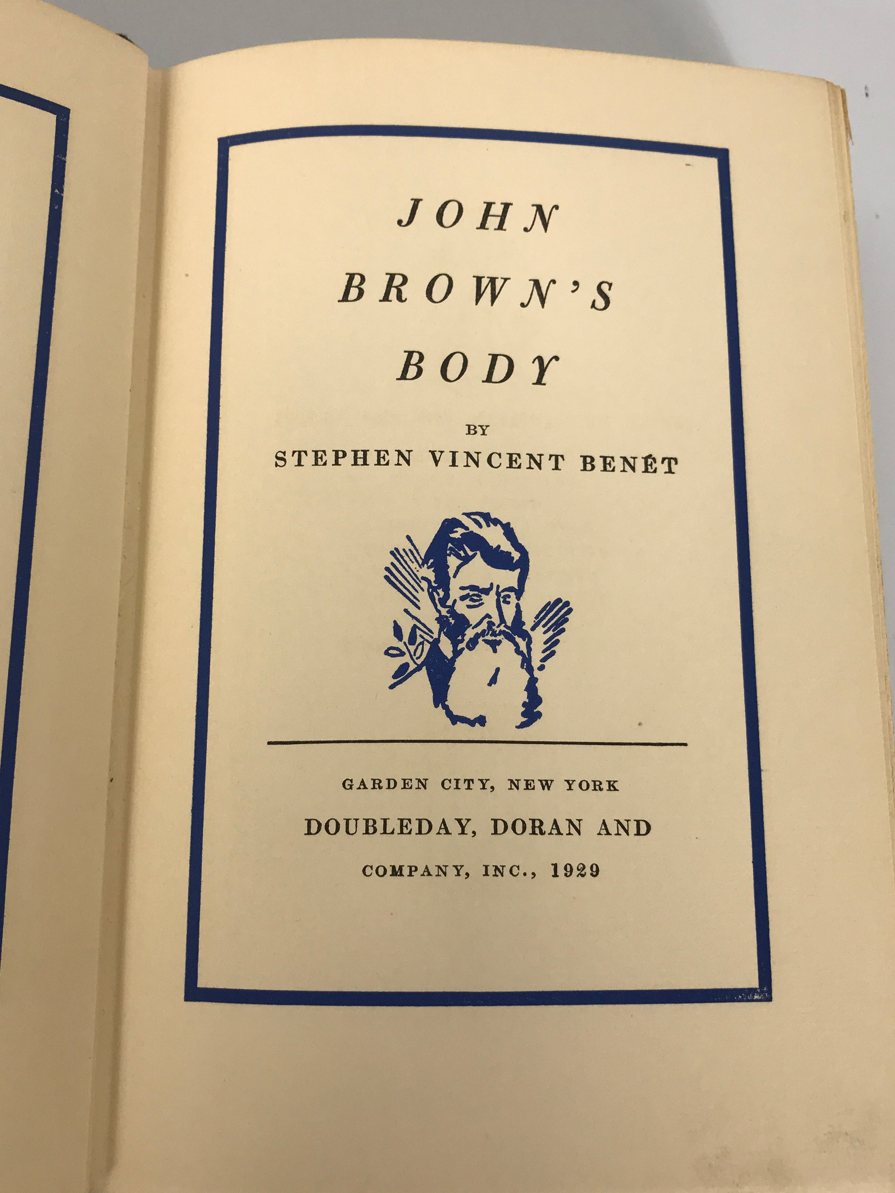 John Brown's Body by Stephen Vincent Benet 1929 HC