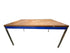 Laminate Walnut Table With Blue Accent