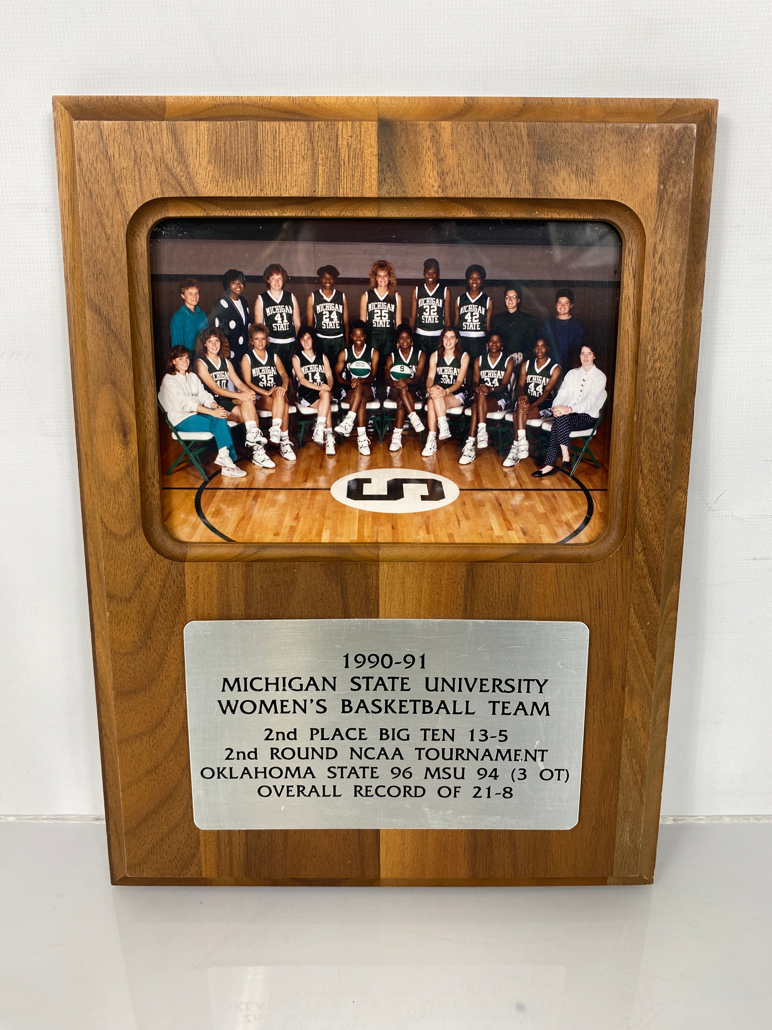 1990-1991 MSU Women's Basketball Team Plaque