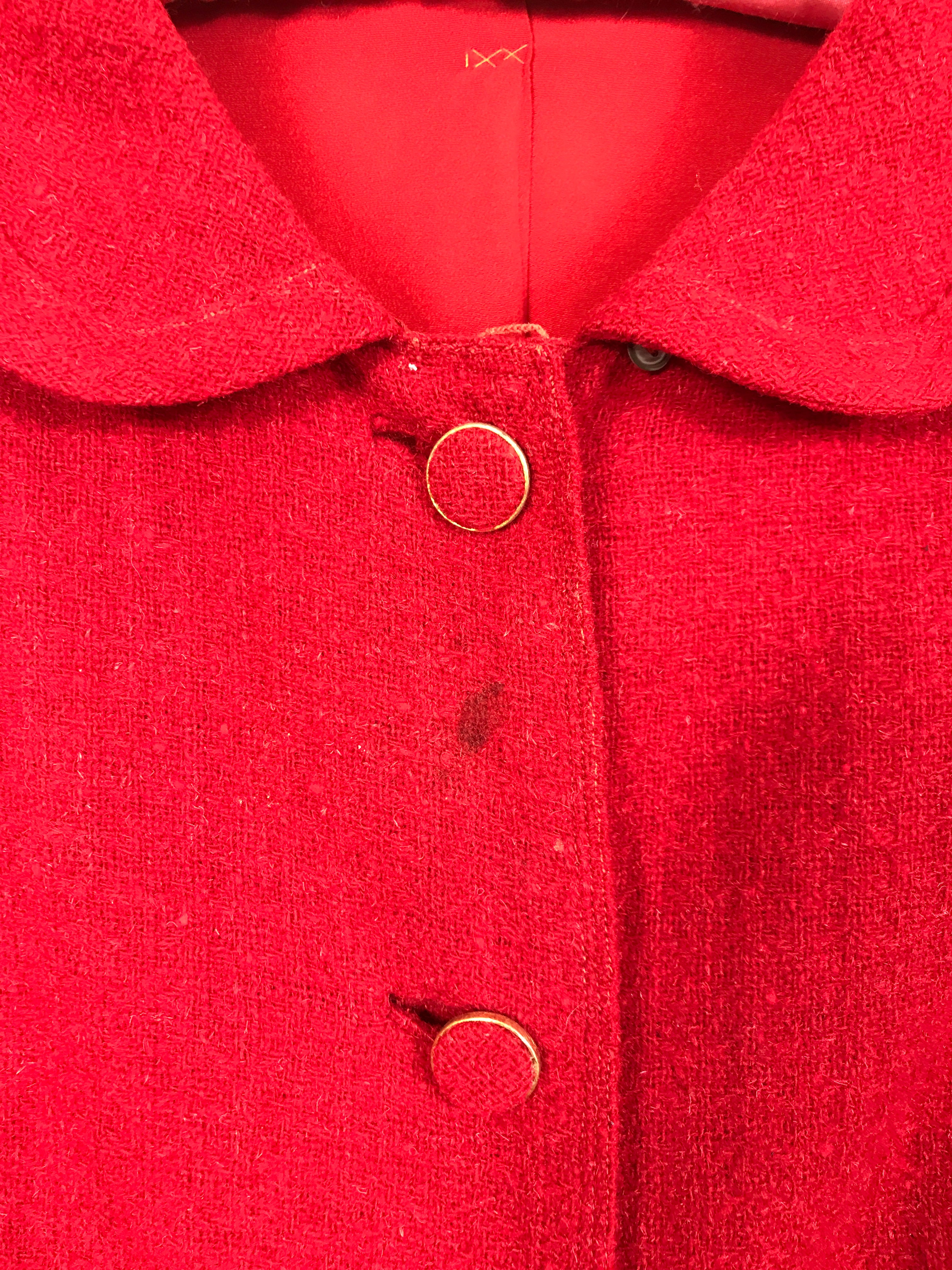 Vintage Davidow Red Wool Skirt Suit