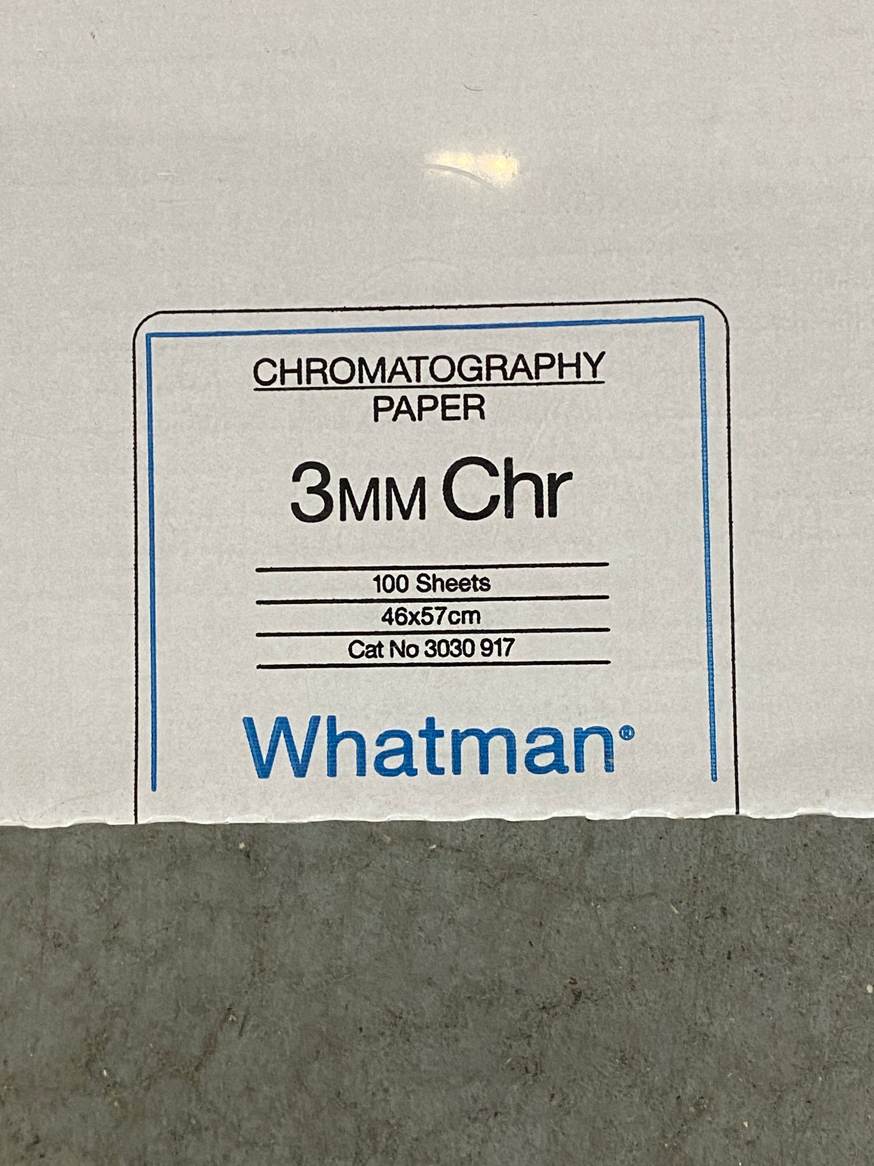 Whatman 3mm Chr Chromatography Paper 100 Sheets 46x57cm