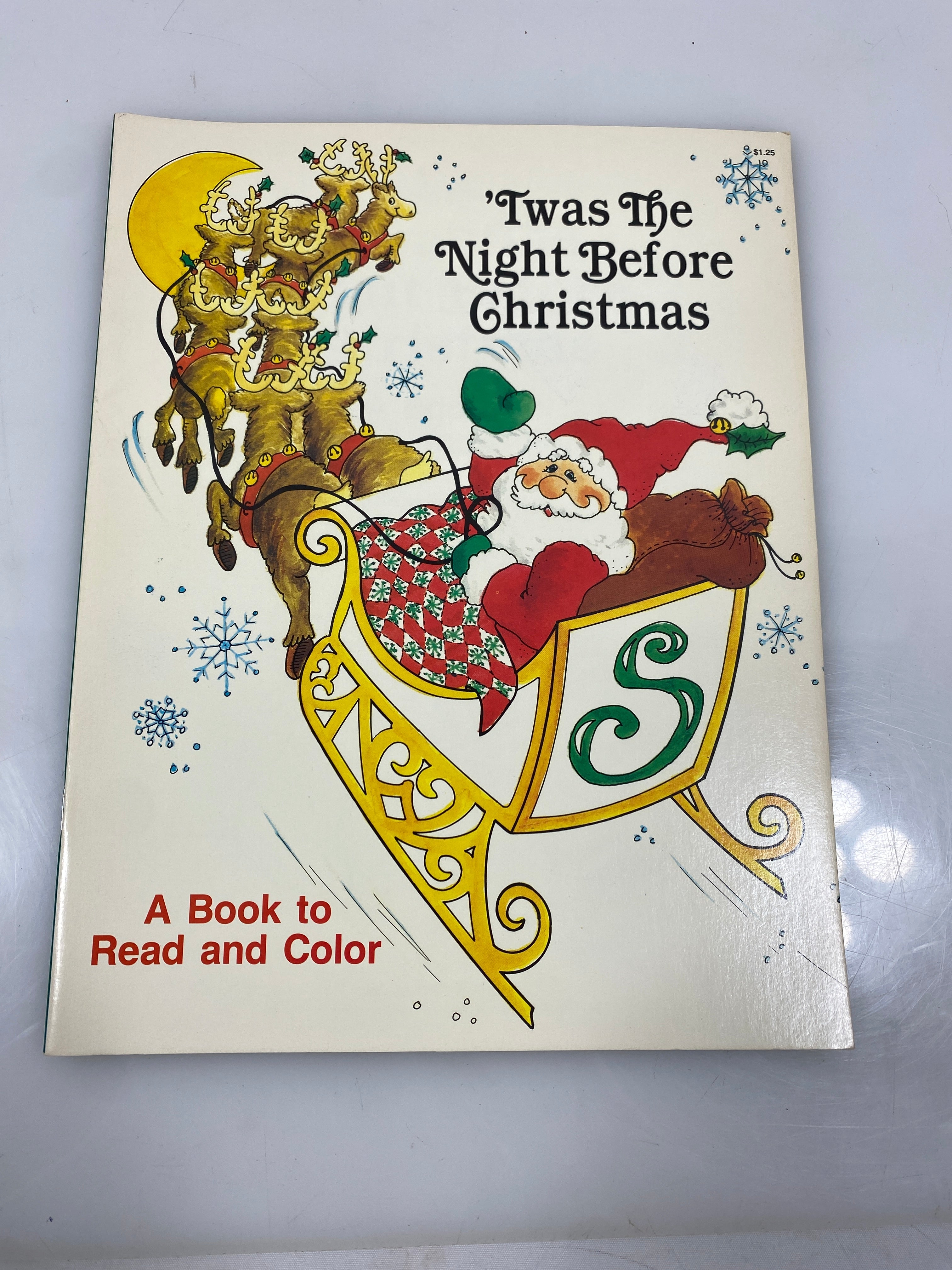 Lot of 5 'Twas The Night Before Christmas, A Book To Read And Color 1988