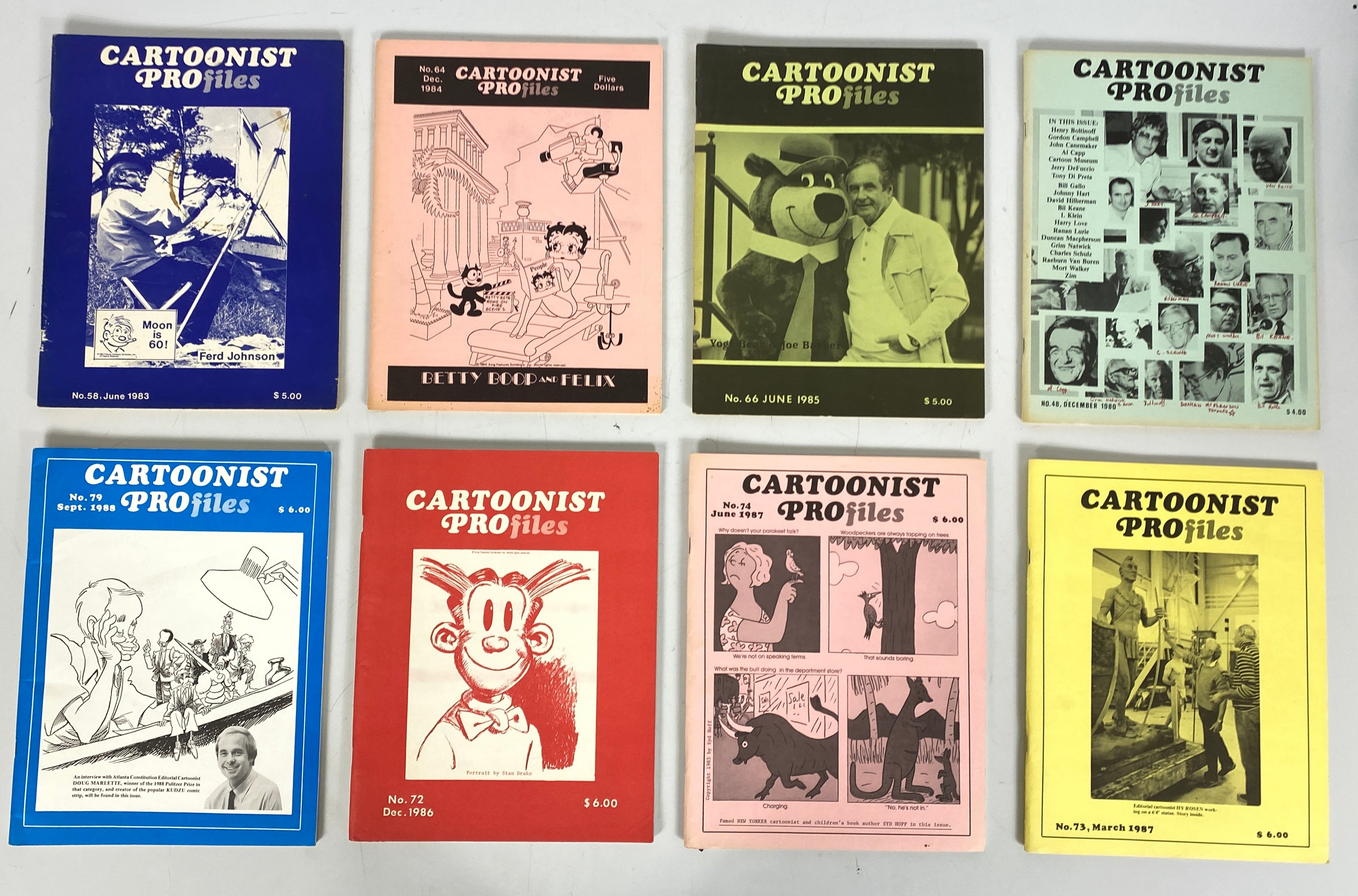 Lot of 53 Cartoonist Profiles Magazine (1969-1993)