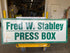 Fred W. Stabley Press Box Metal Sign